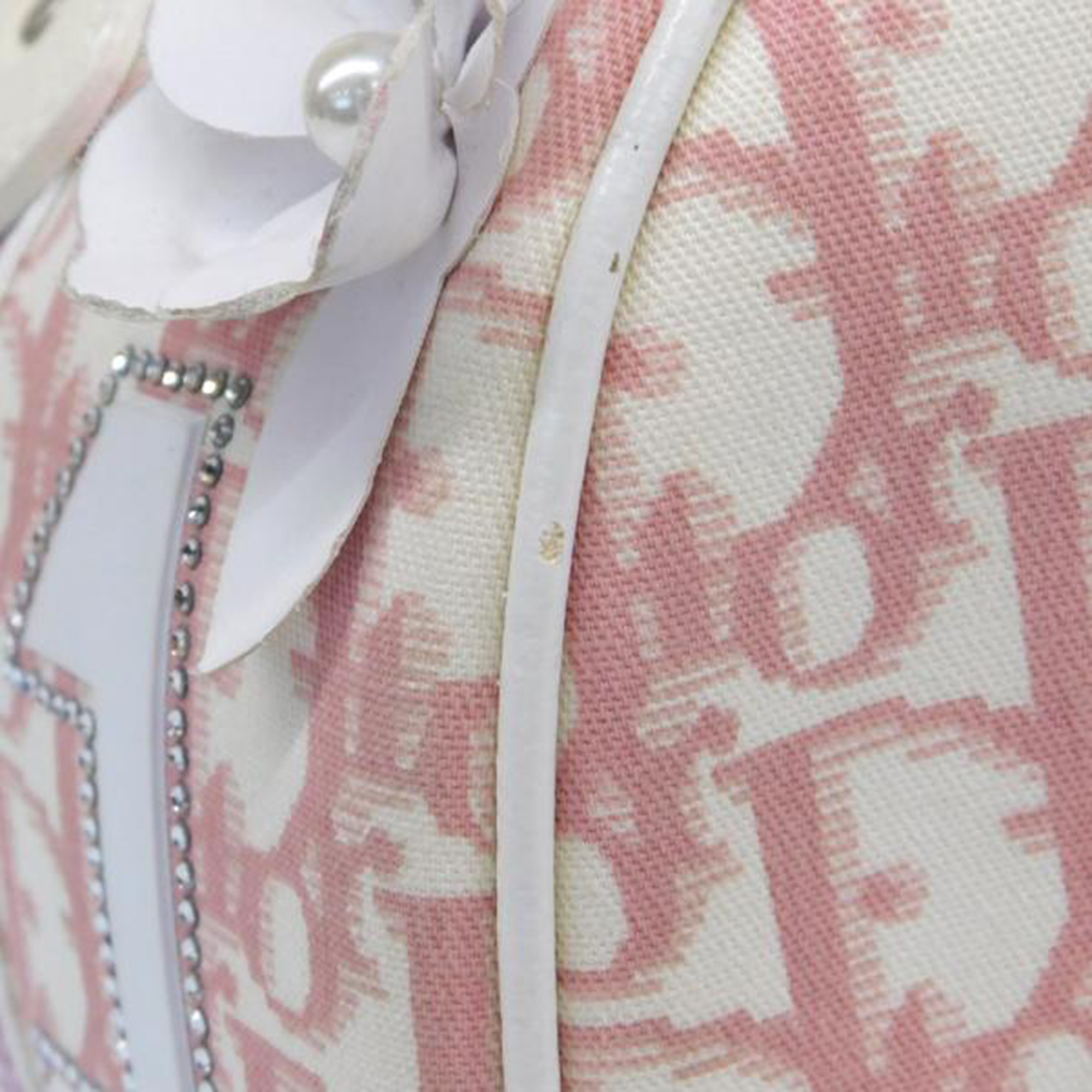 Dior Pink Canvas Oblique Canvas Girly Mini Boston Bag