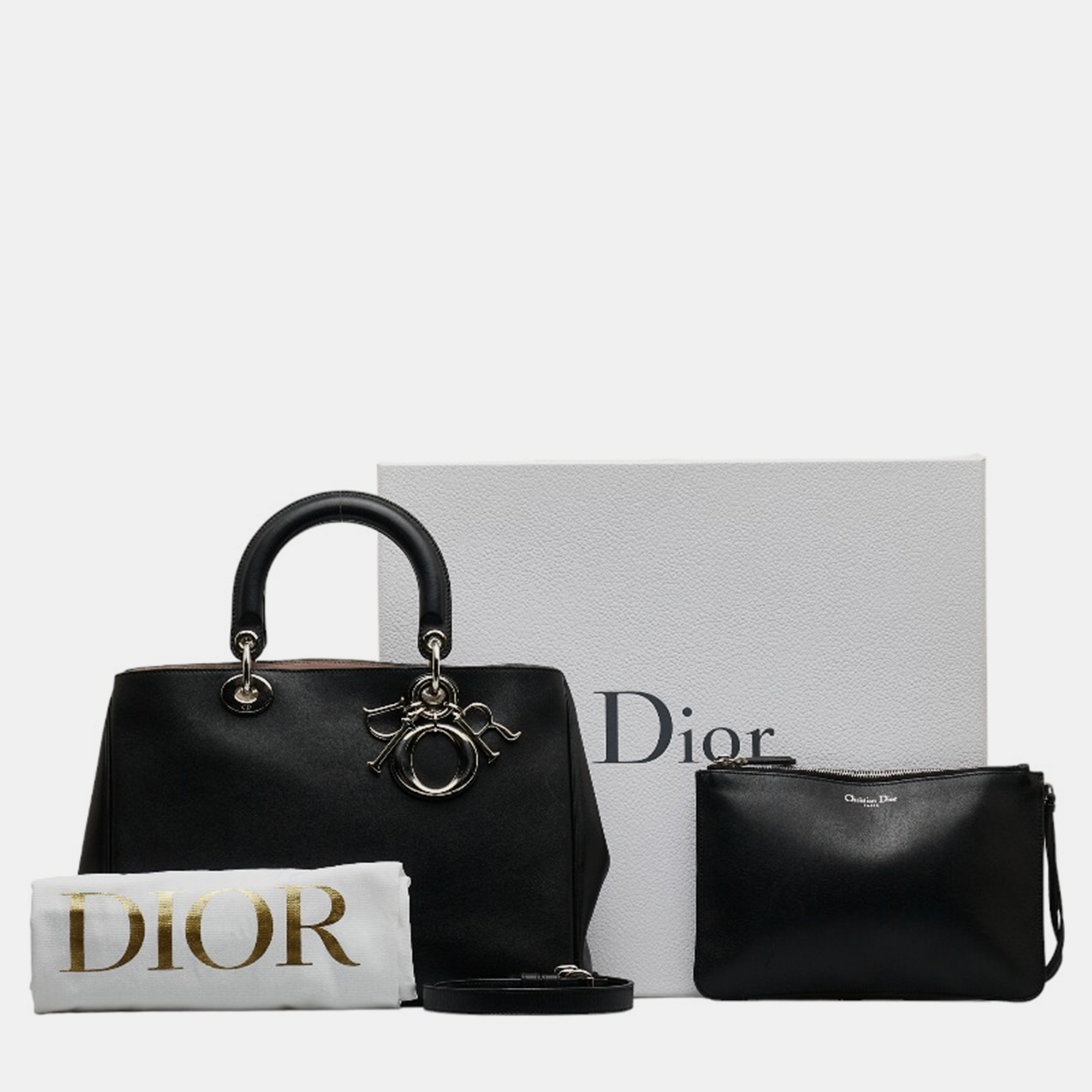 Dior Black Diorissimo Leather Tote Bag