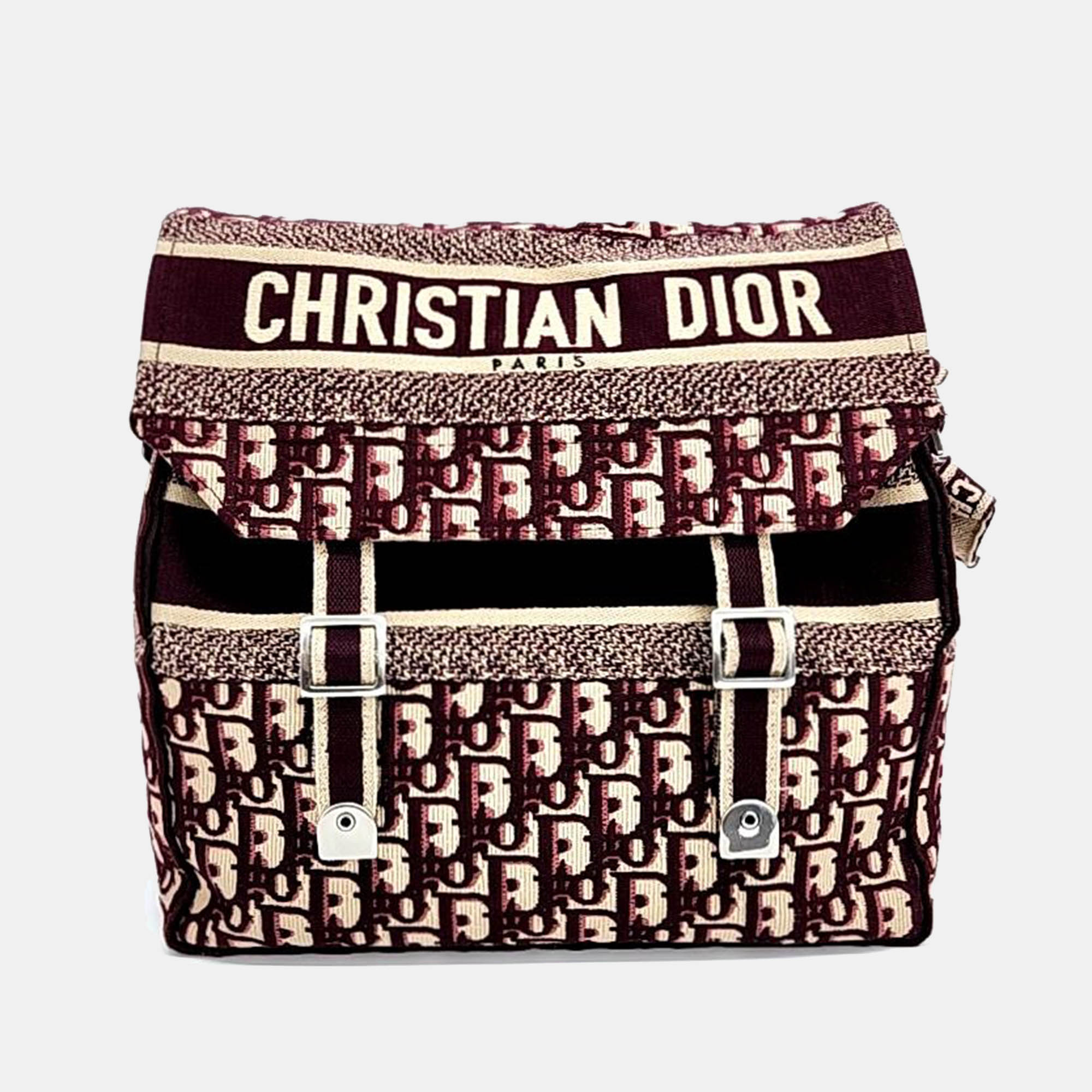 Christian dior burgundy logo oblique diorcmap messenger bag