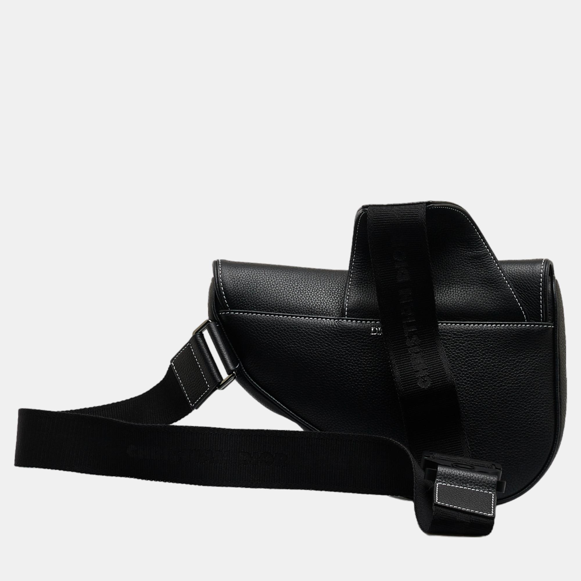 Dior Black X Peter Doig Saddle Crossbody Bag
