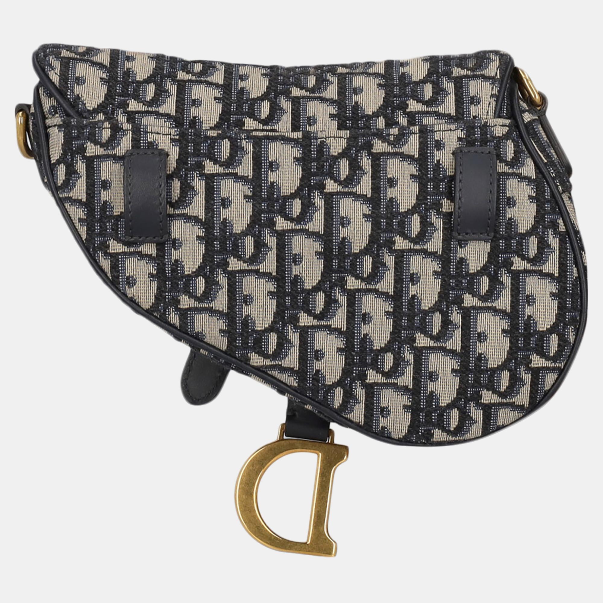 Dior Saddle -  Women's Fabric Belt Bag - Navy - One Size