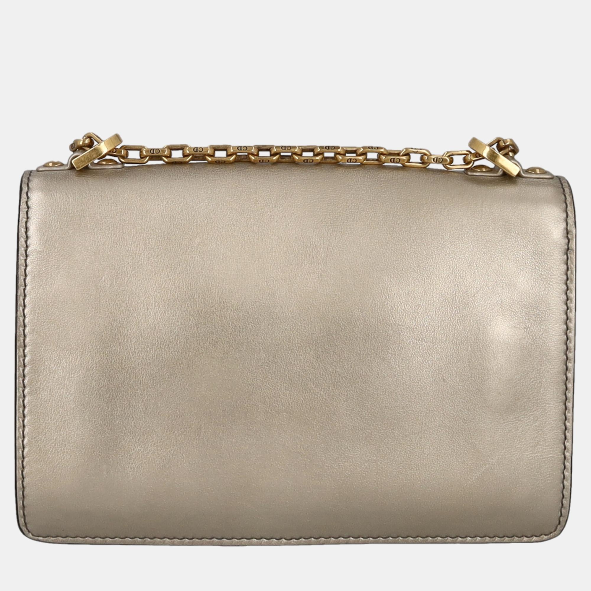 Dior  Women's Leather Shoulder Bag - Silver - One Size