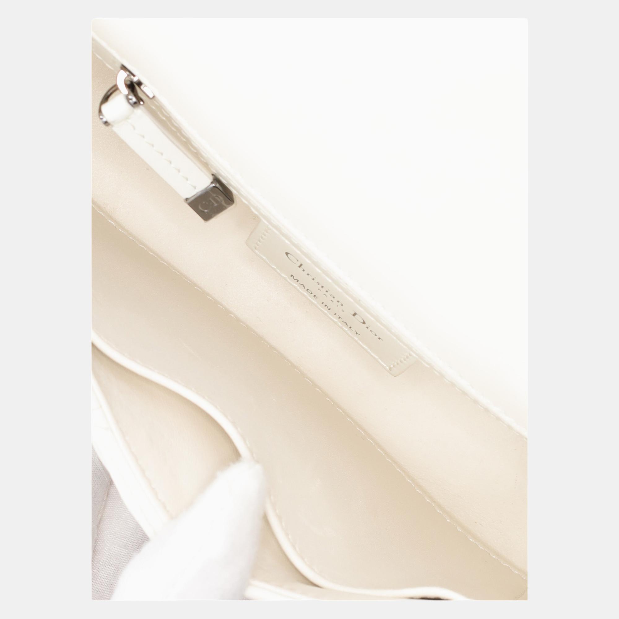 Dior  Women's Leather Cross Body Bag - White - One Size