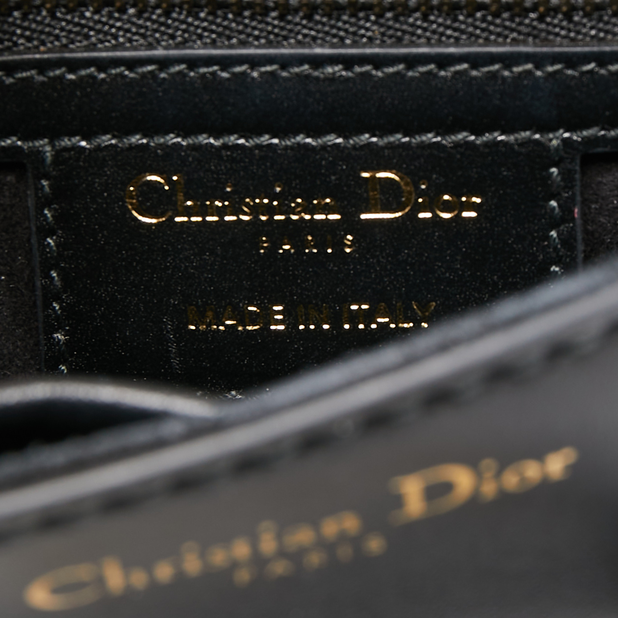 Dior Black Leather Mini D-Fence Saddle Bag