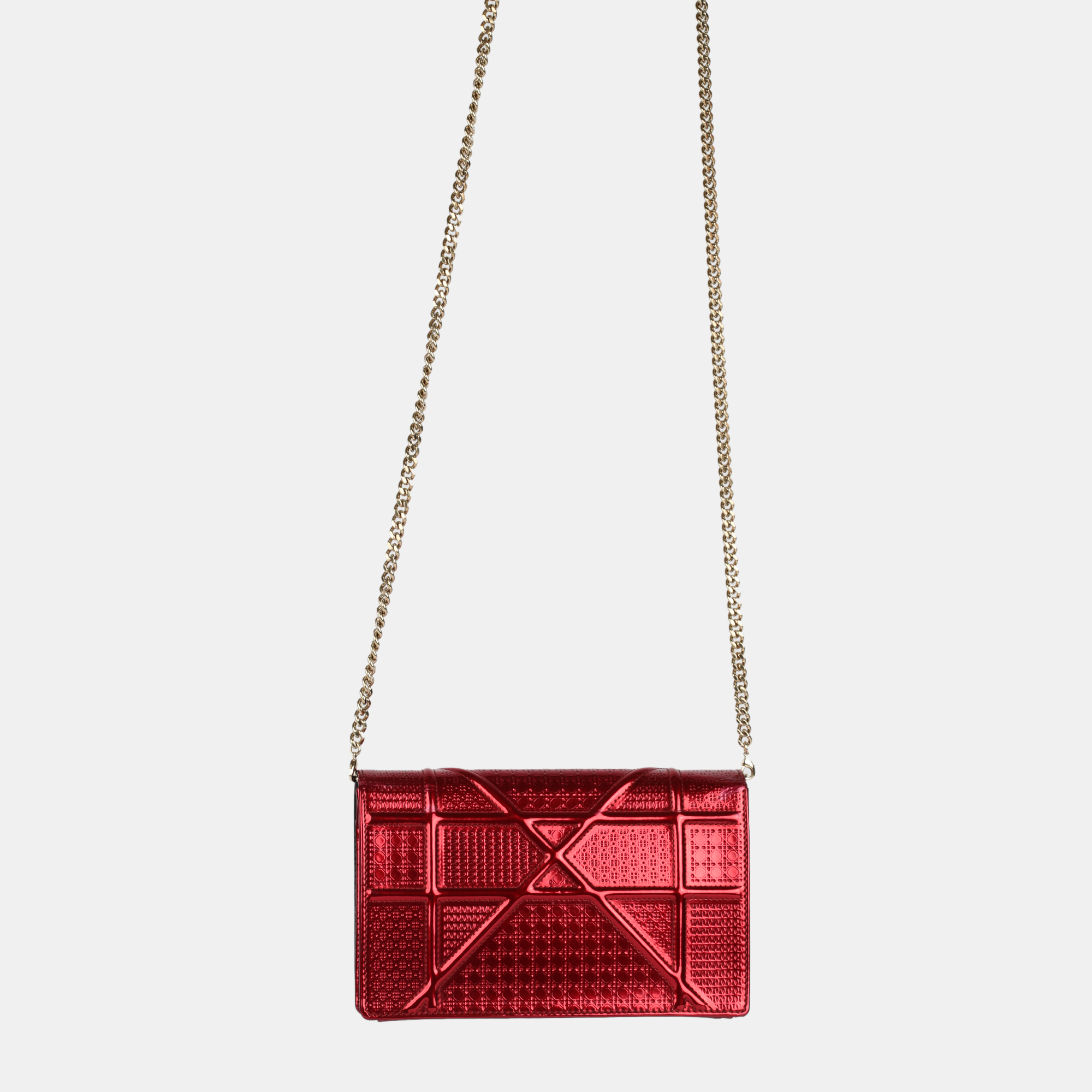 Dior Red Micro Cannage WOC Diorama Bag