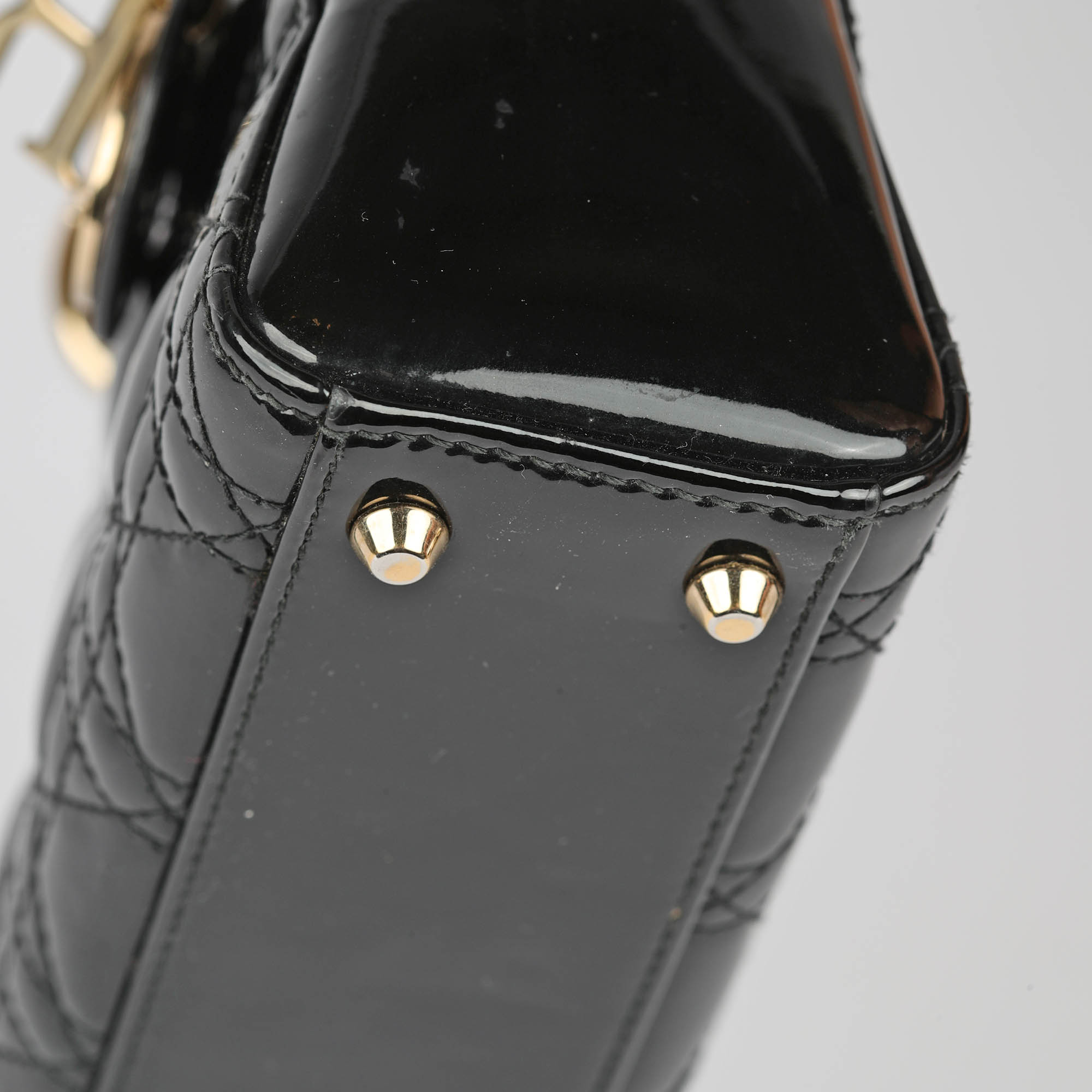 Dior Black Patent Leather Mini Lady Dior Bag