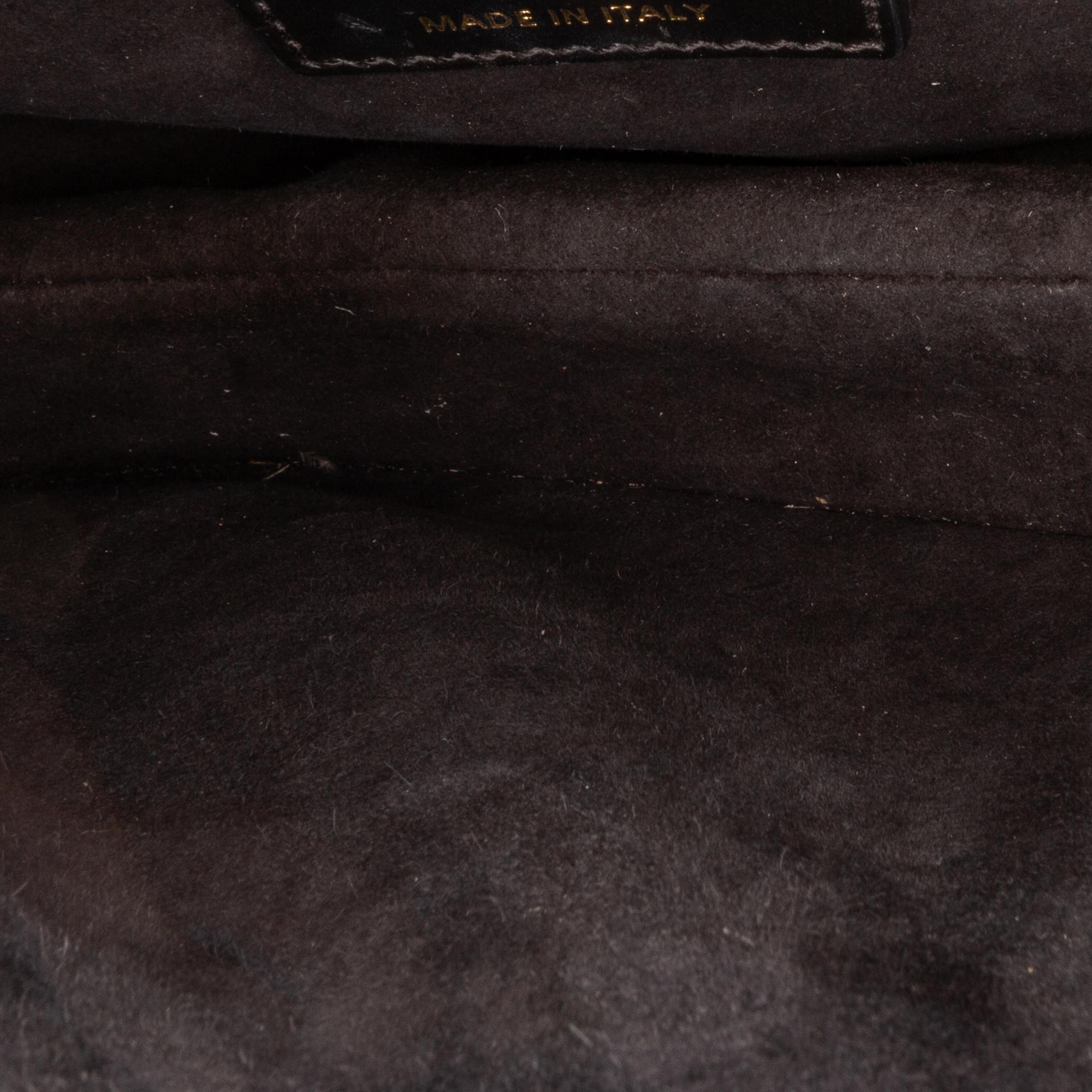 Dior Black Embossed Oblique Saddle Bag