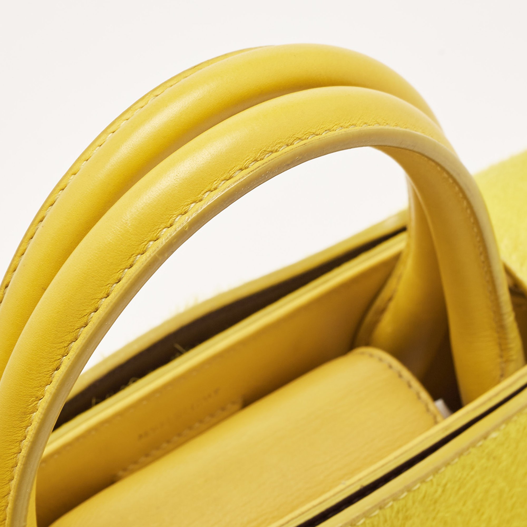 Dior Yellow Leather And Calfhair Mini Diorever Tote
