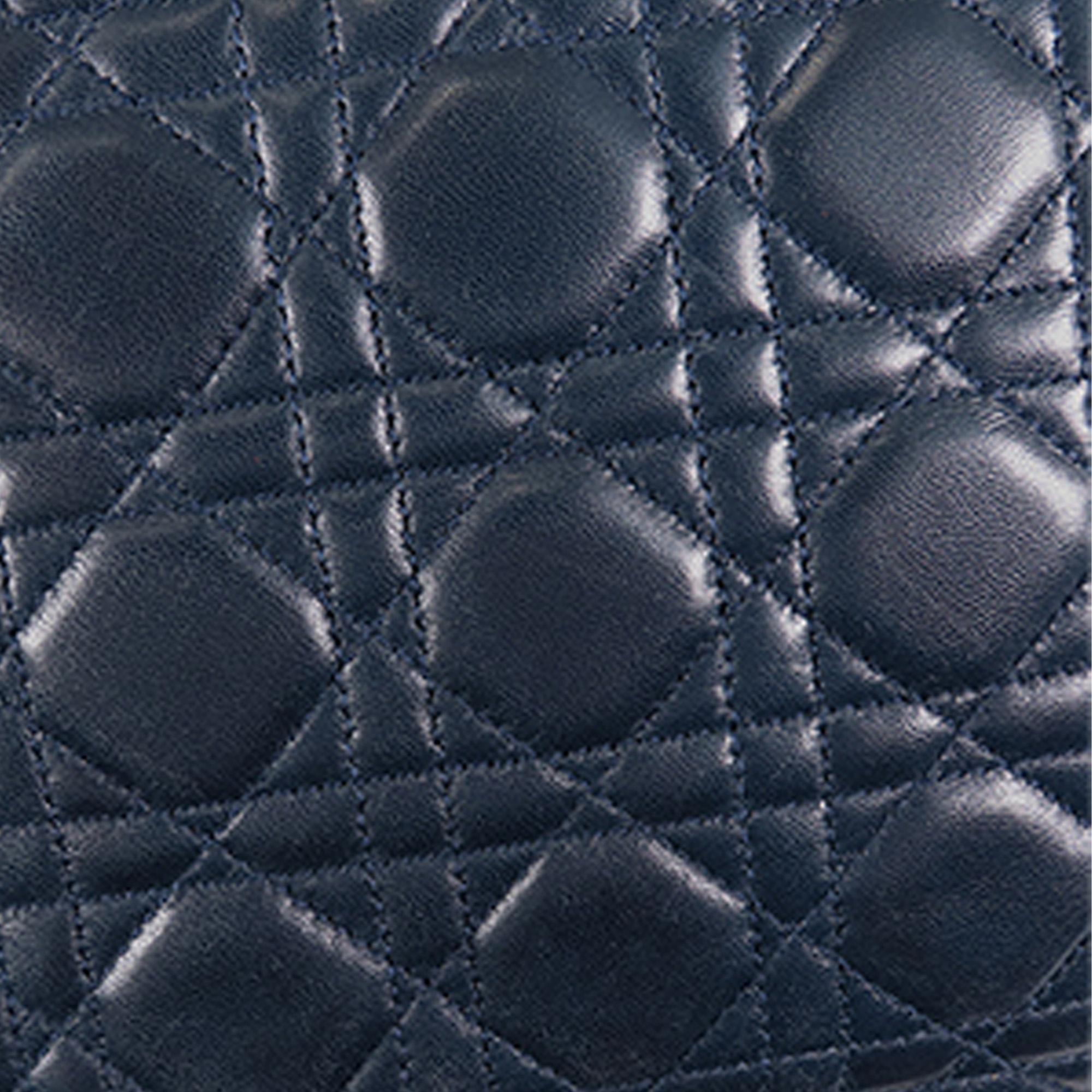 Dior Navy Blue Large Lambskin Cannage Lady Dior