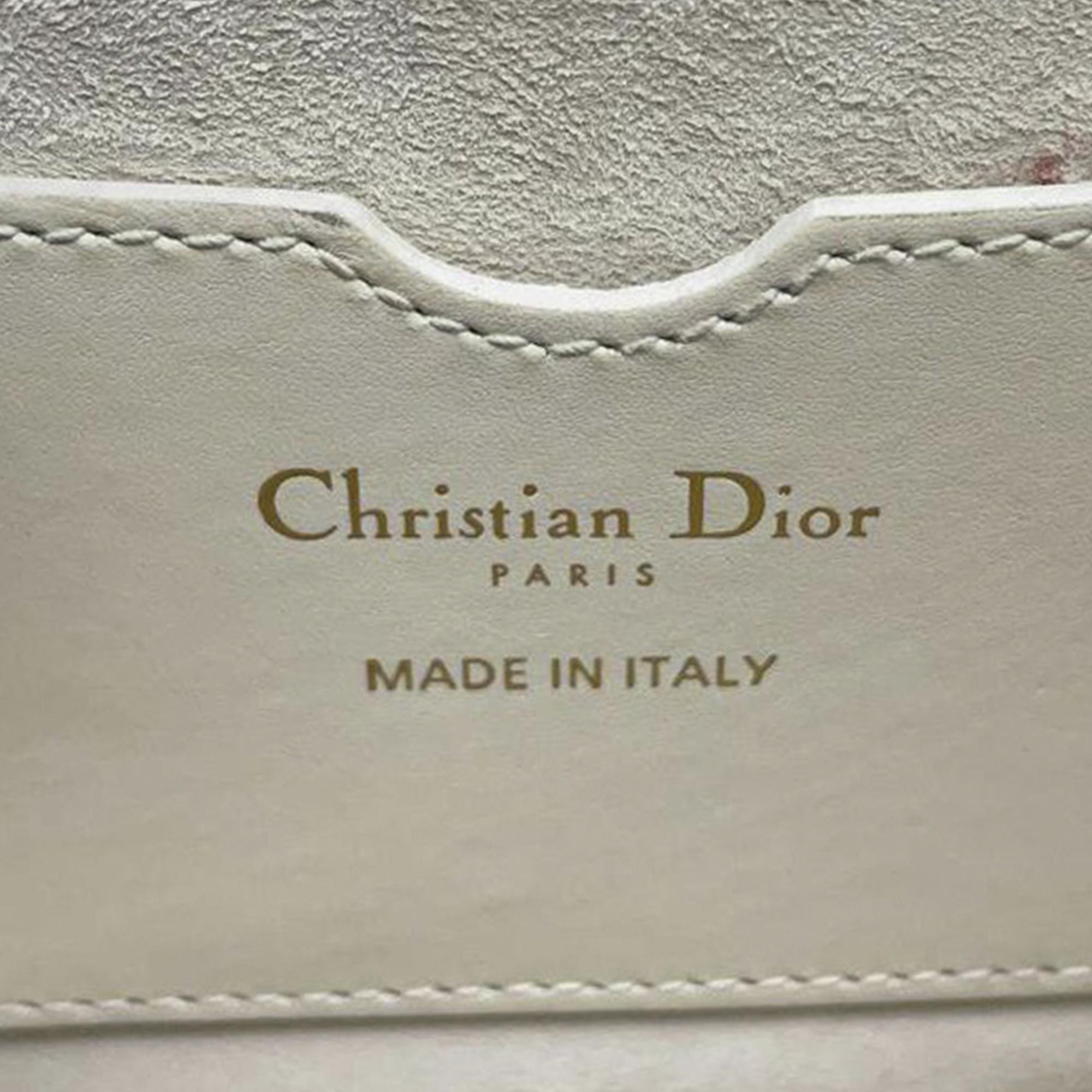 Dior White Medium Bobby Leather Crossbody