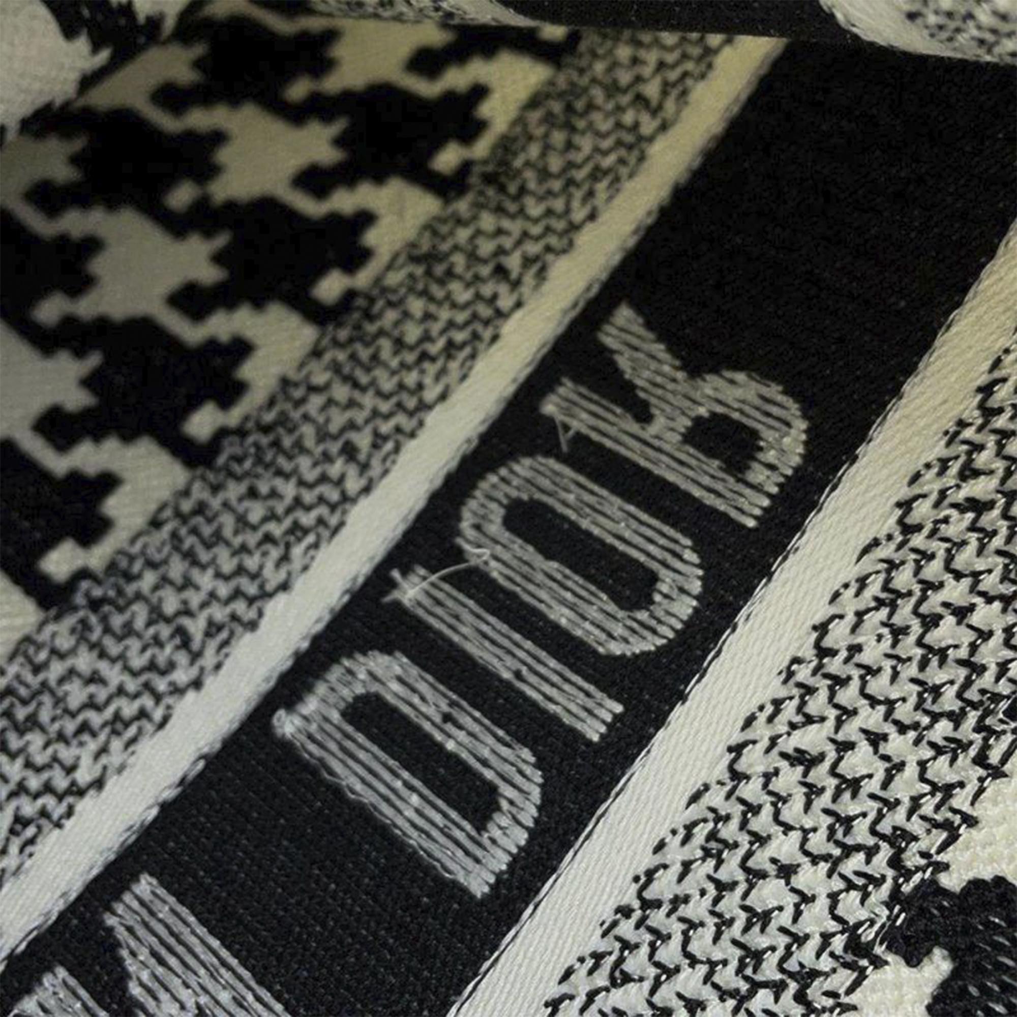 Dior Black Medium Houndstooth Book Tote