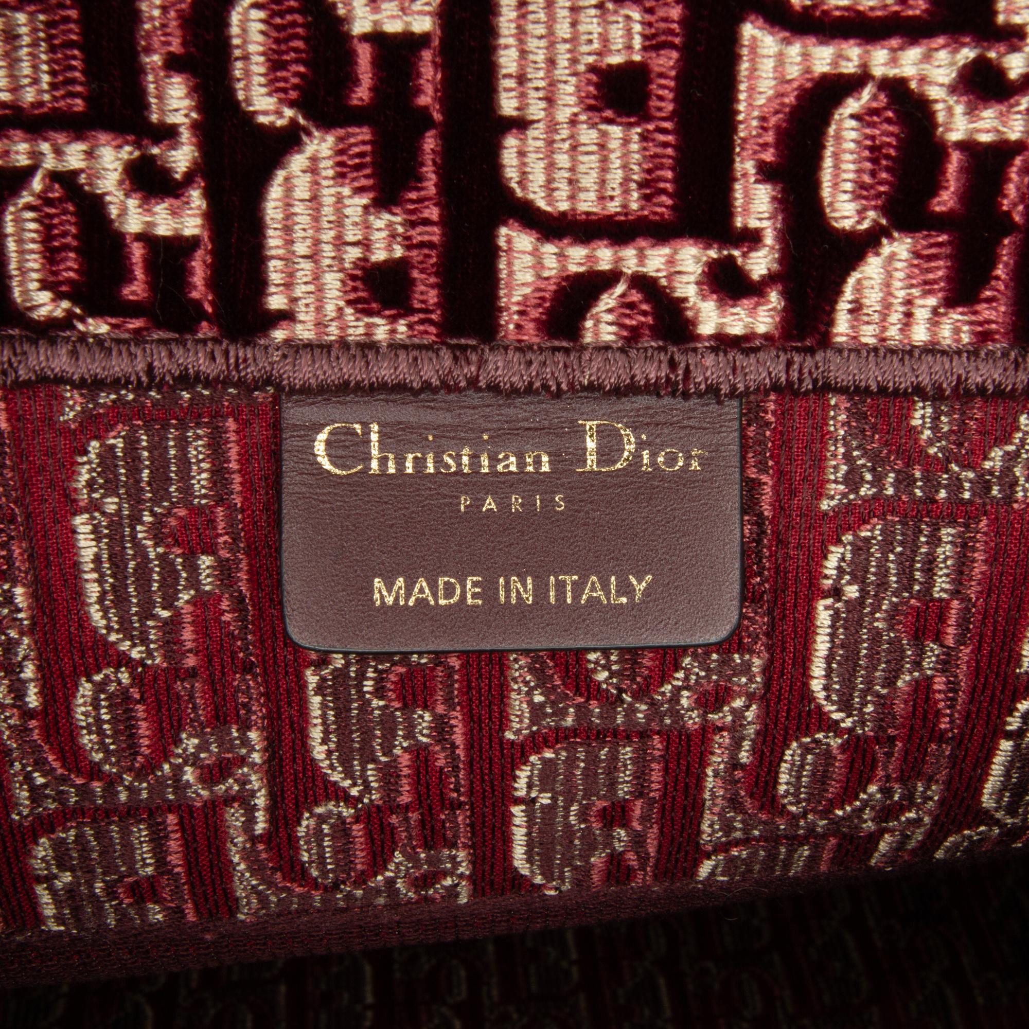 Dior Burgundy Medium Oblique Book Tote