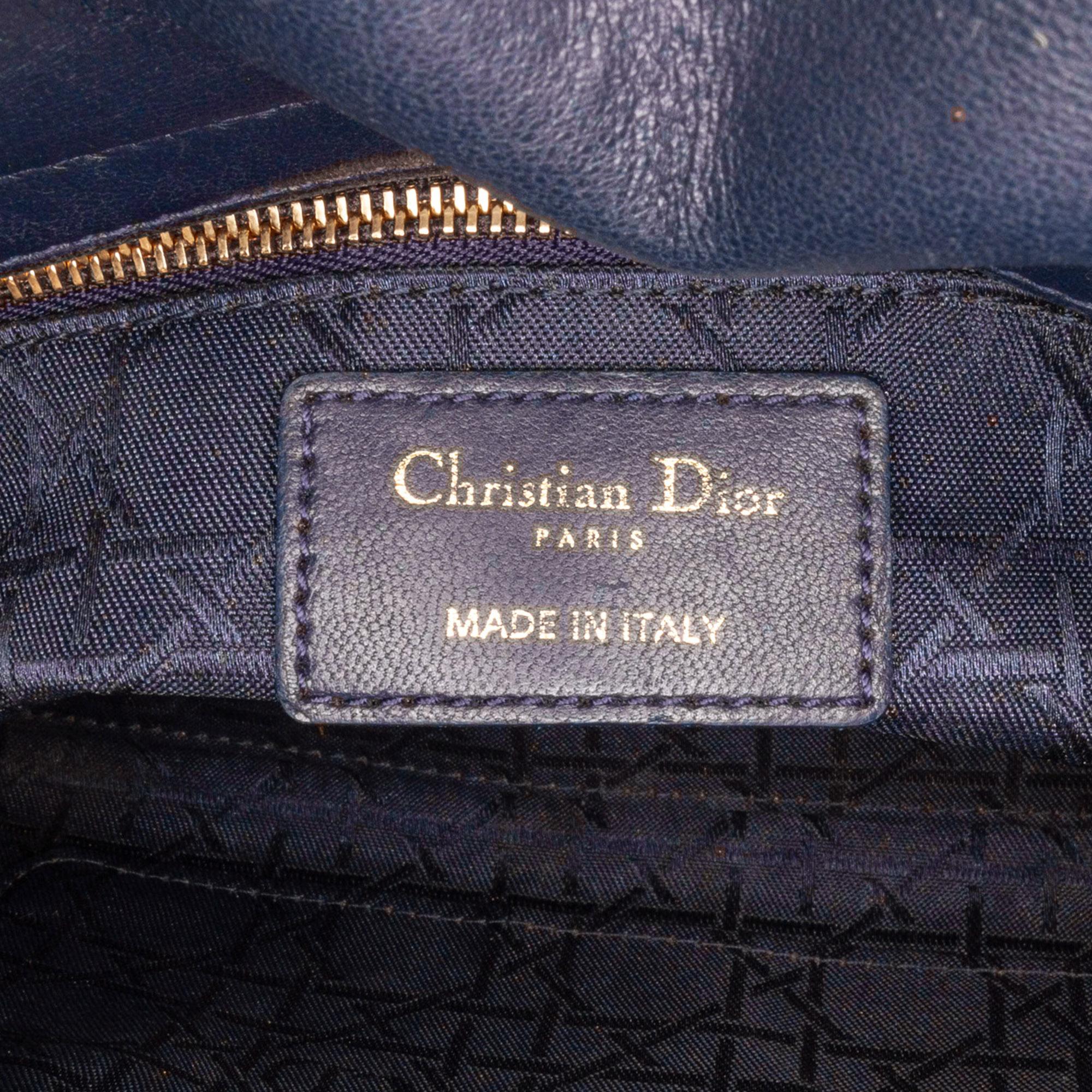 Dior Navy Blue Small Cannage Lady Dior My ABCDior