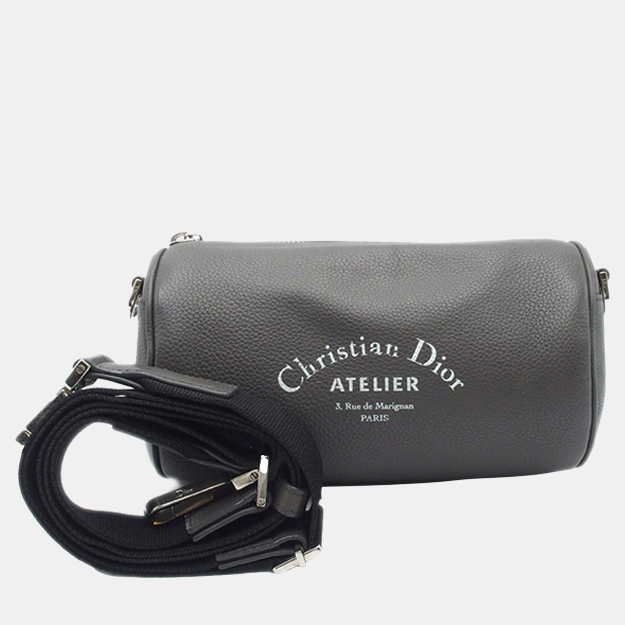 Dior Grey Atelier Roller Crossbody Bag