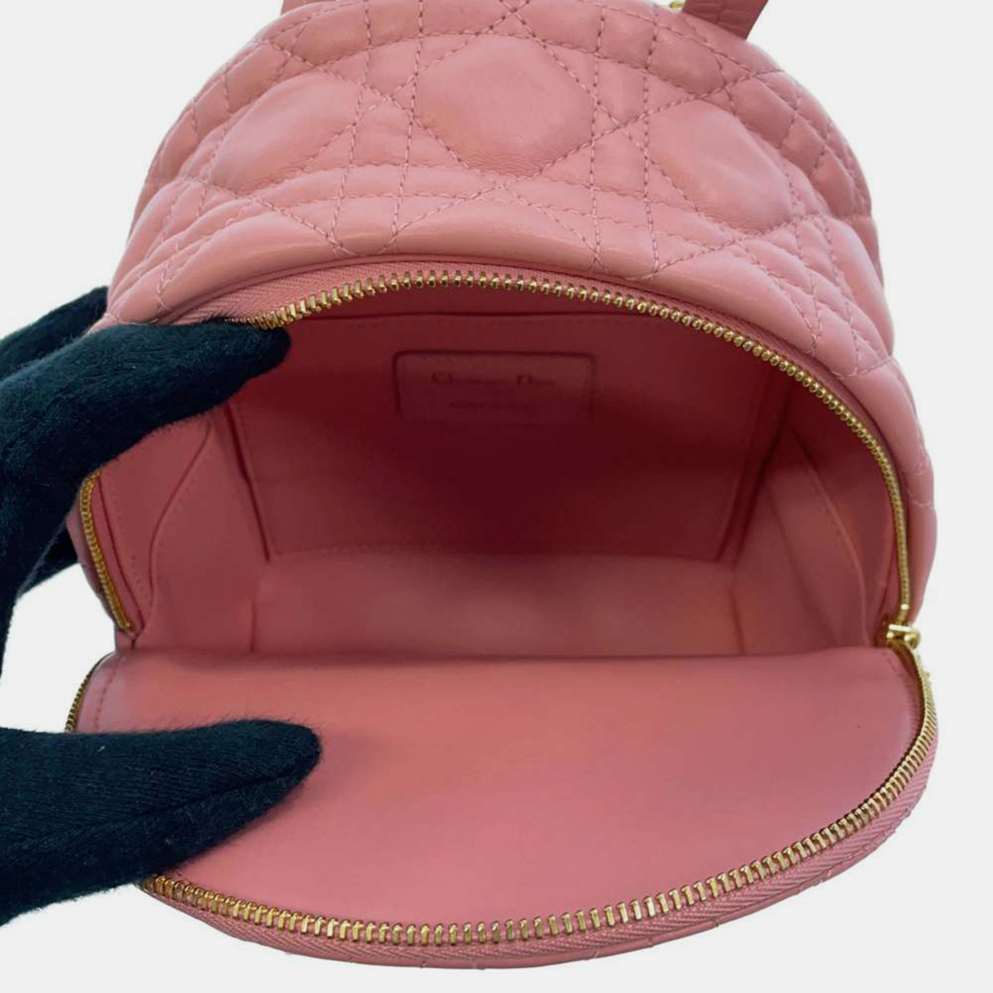 Dior Pink Cannage Leather Mini Dioramour Backpack