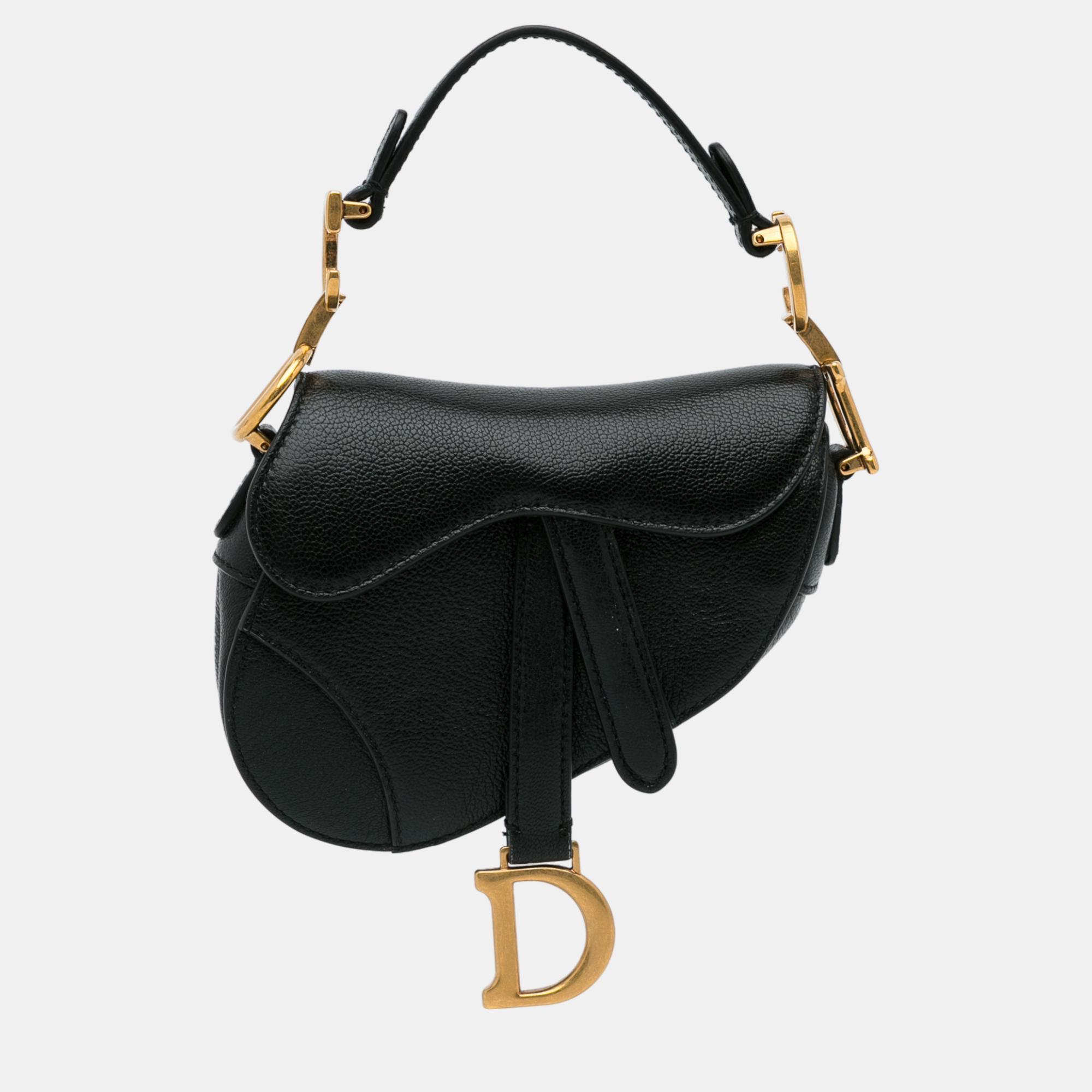 Dior Black Mini Saddle Baguette