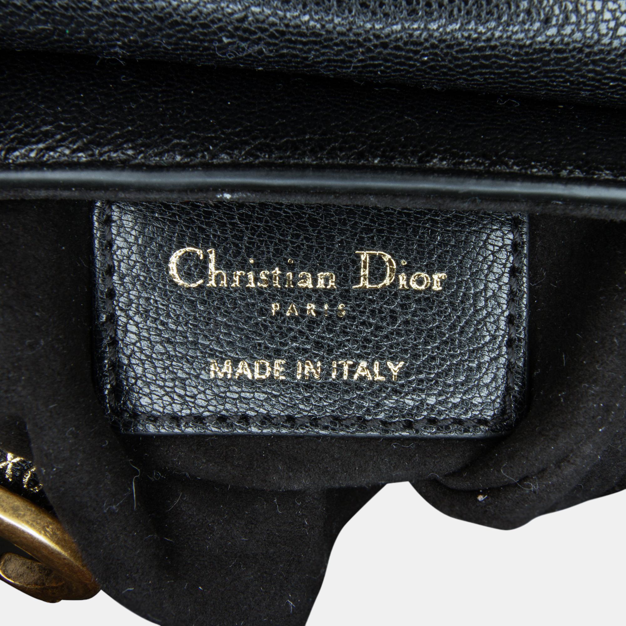 Dior Black Mini Saddle Baguette