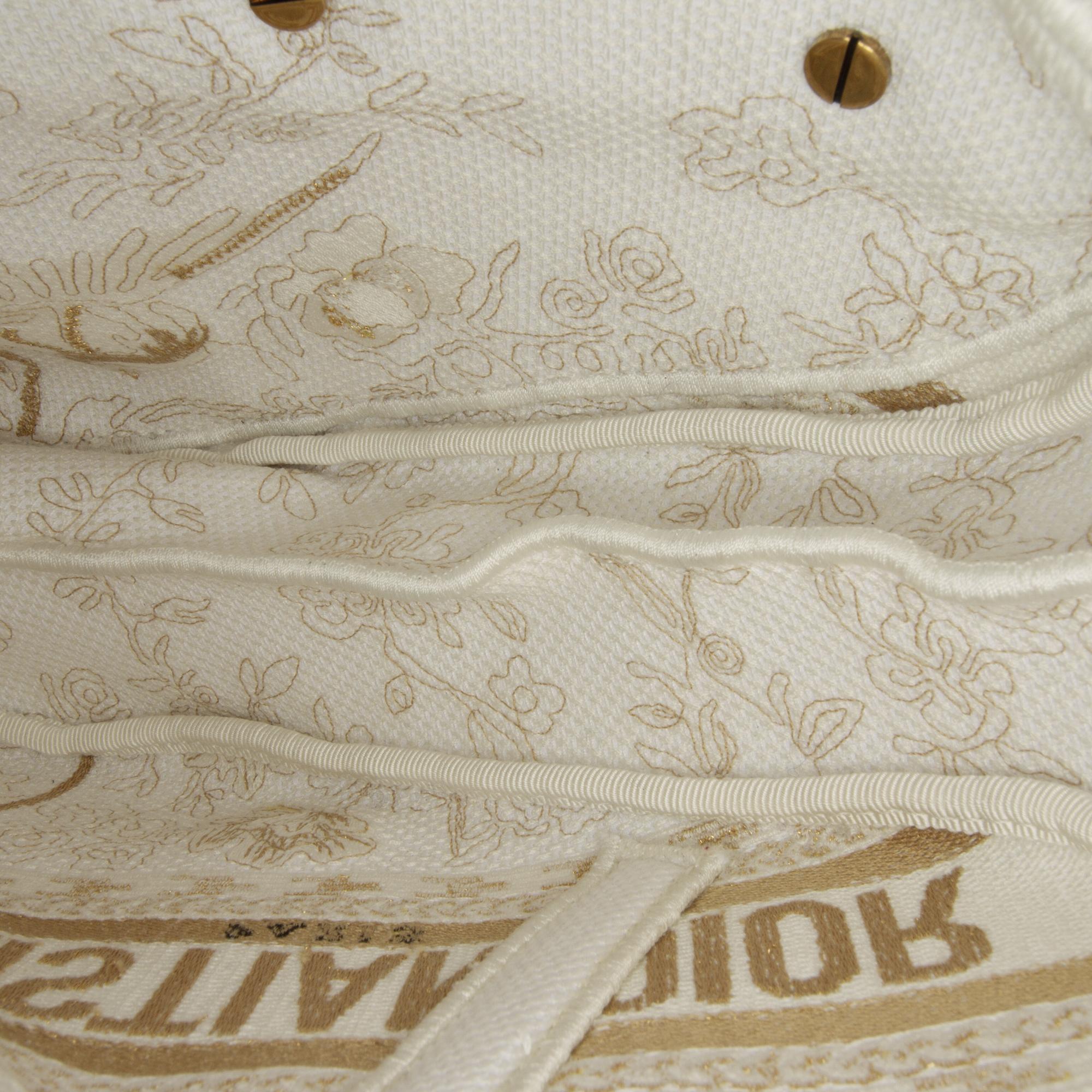 Dior White Toile De Jouy Saddle Bag