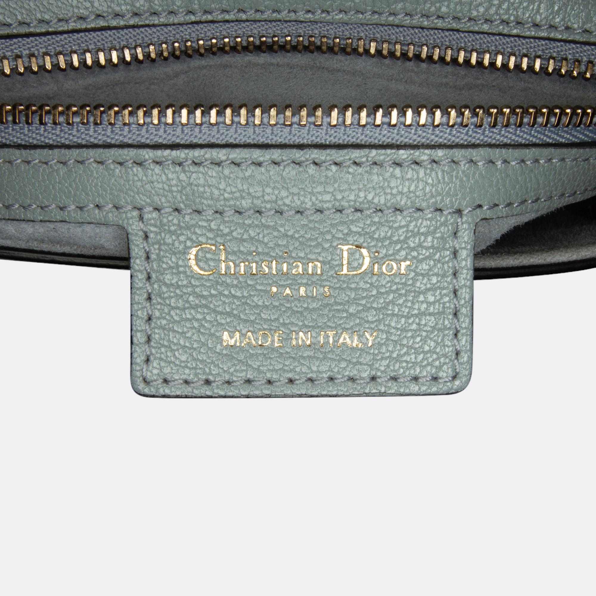 Dior Blue Medium Leather Saddle Bag