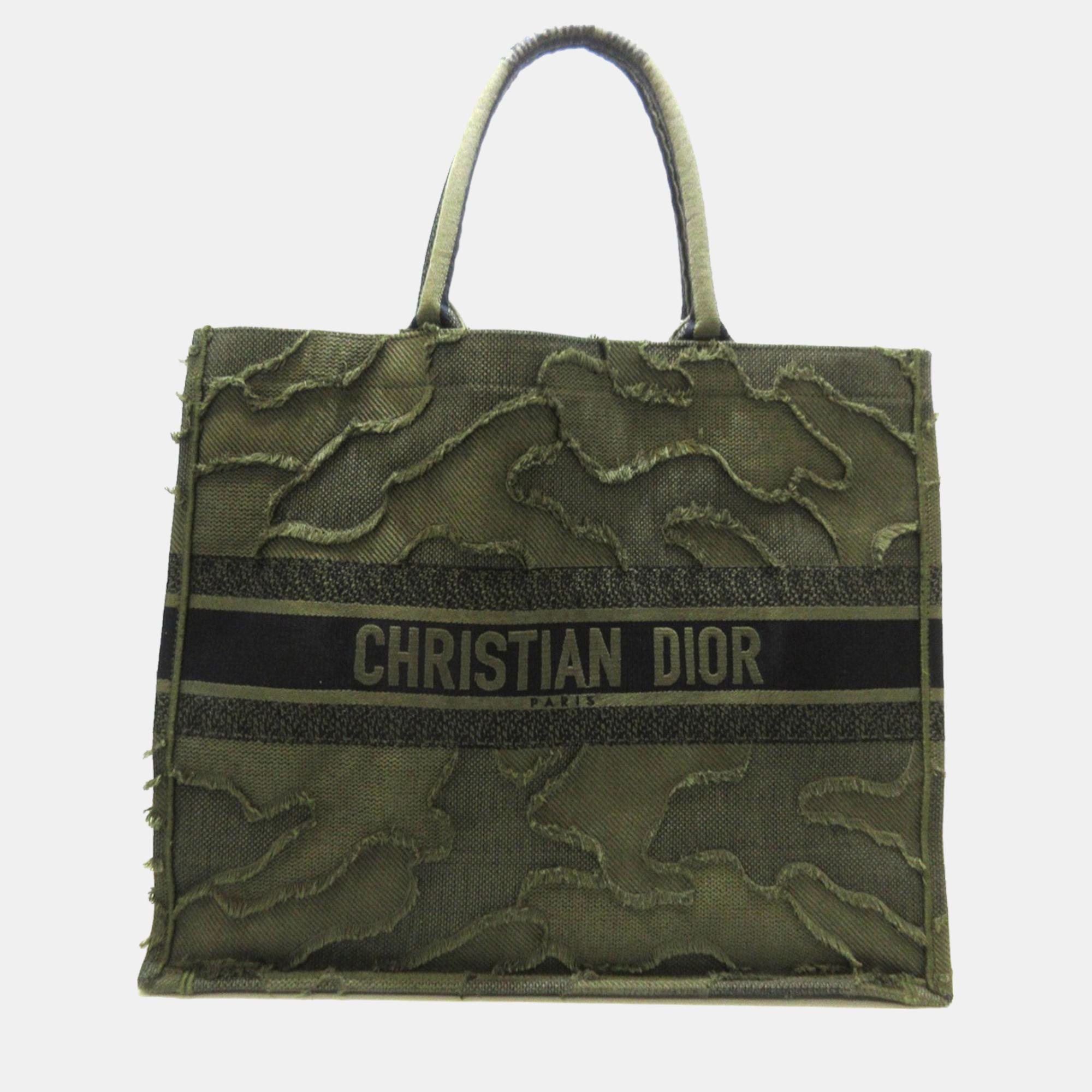 Dior Green Large Camouflage Book Tote