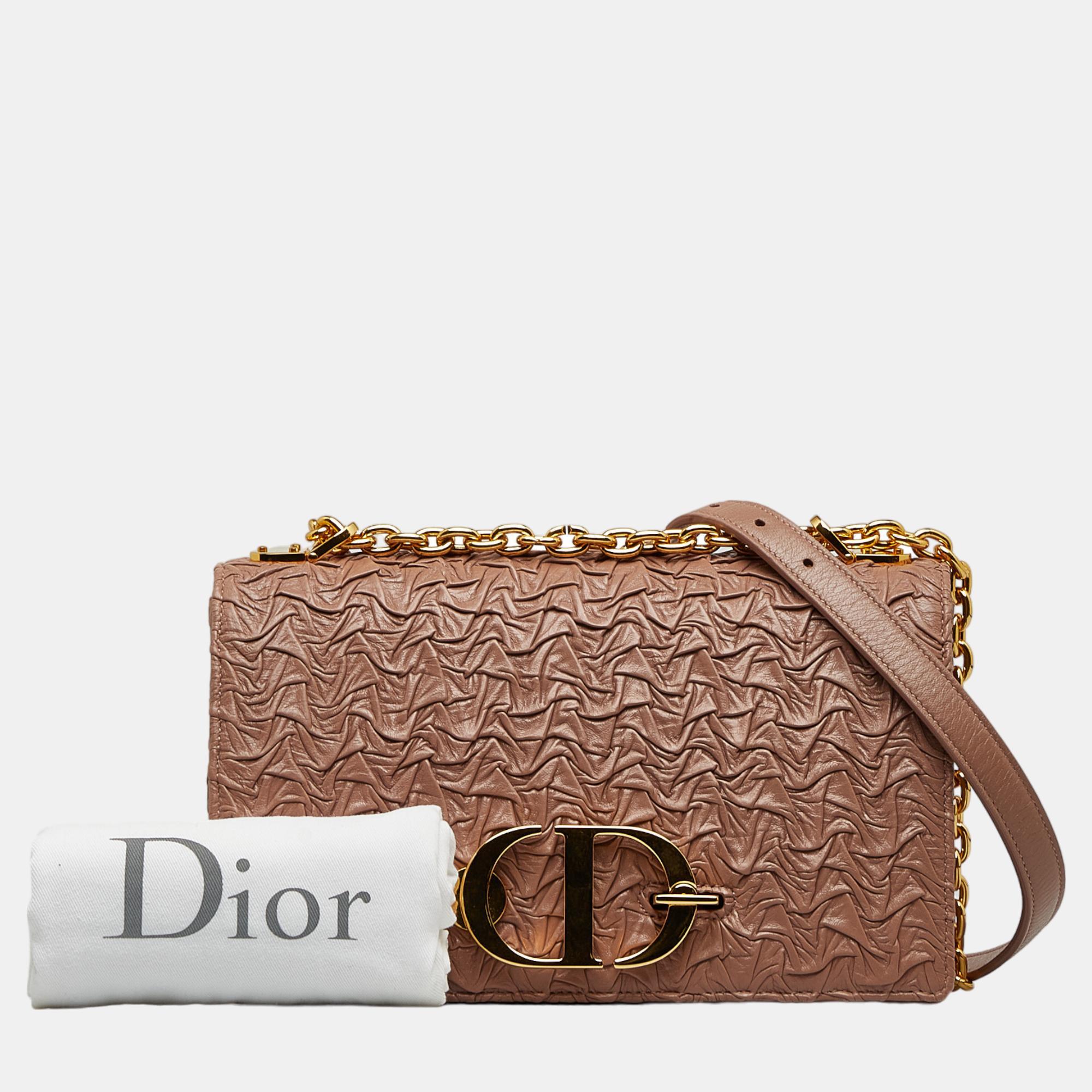 Dior Pink 30 Montaigne Wavy Crinkled Flap