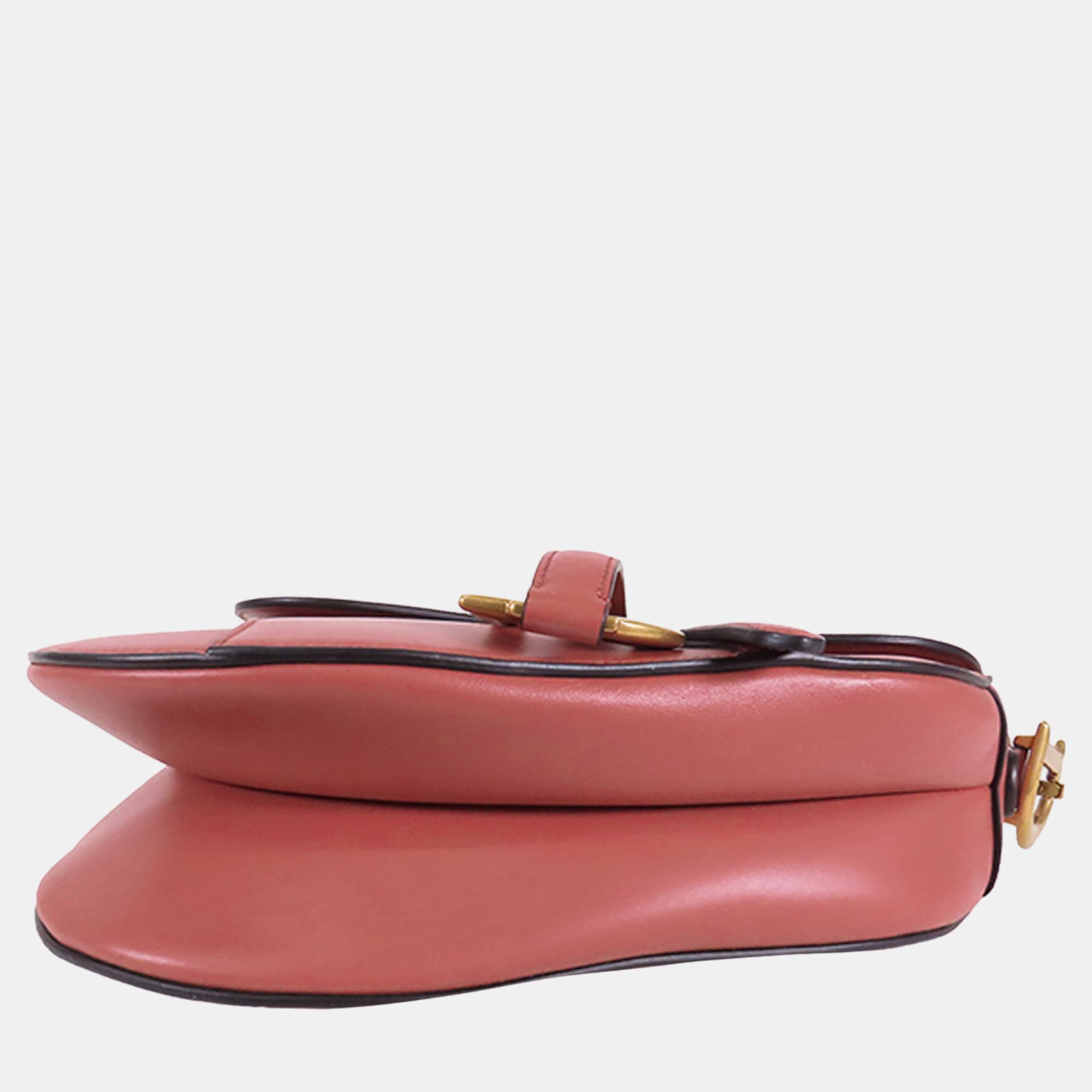 Dior Red Mini Leather Saddle Bag