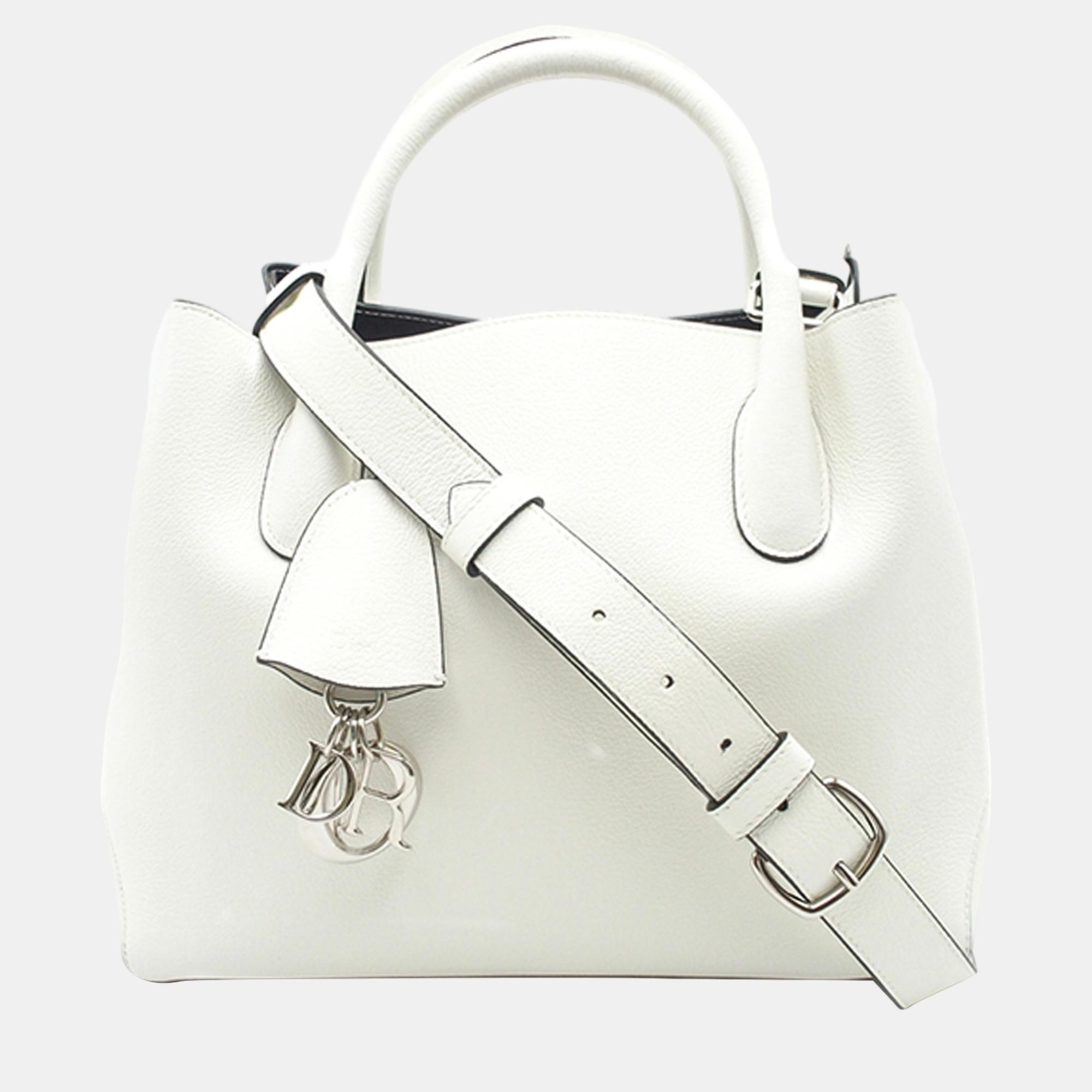 Dior White Large Open Bar Tote