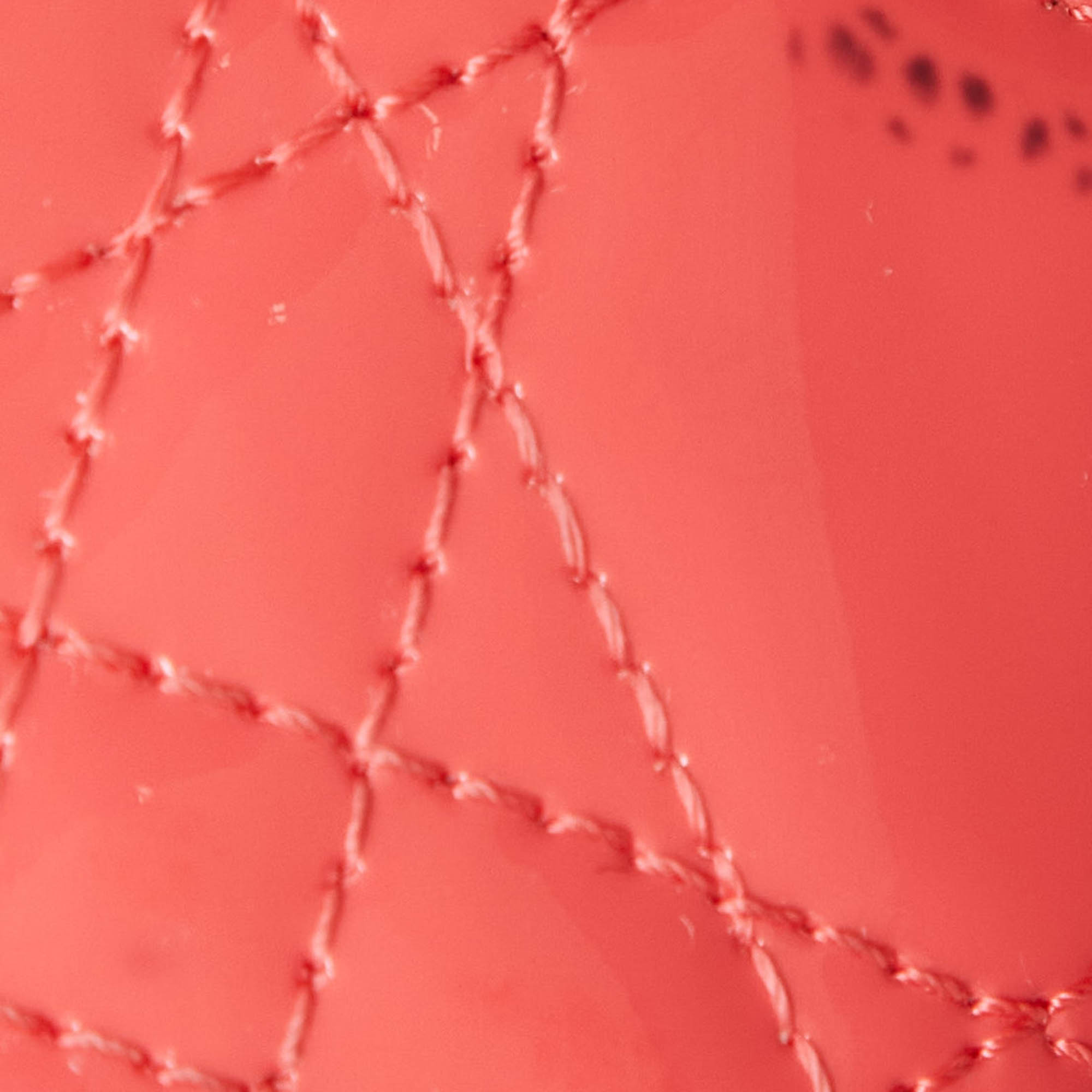 Dior Orange Cannage Patent Leather Miss Dior Promenade Wallet