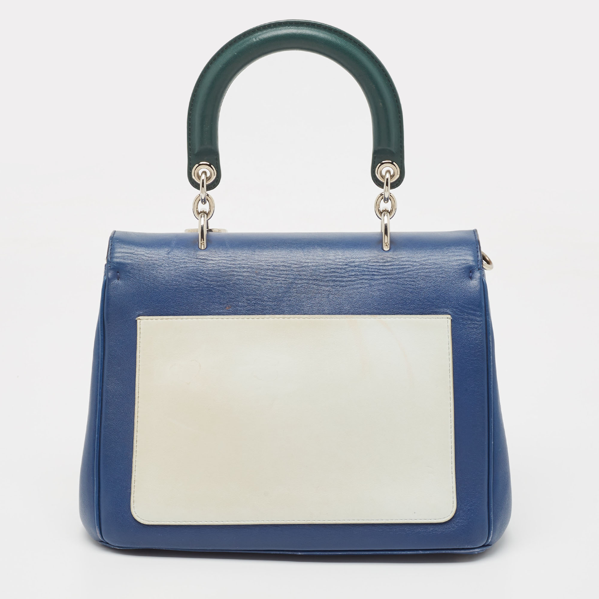 Dior Blue/Green Leather Small Be Dior Flap Top Handle Bag