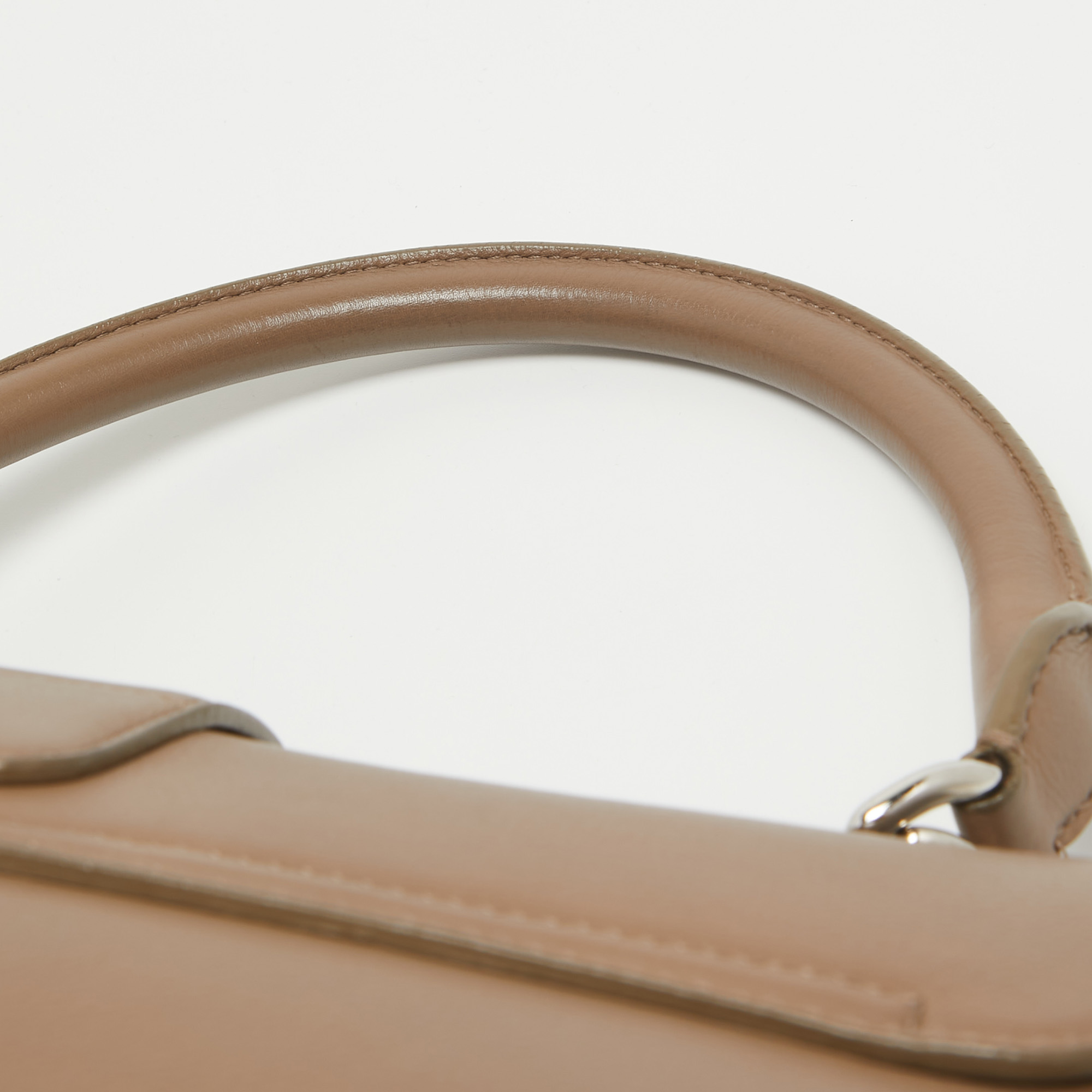Dior Beige Leather New Lock Top Handle Bag