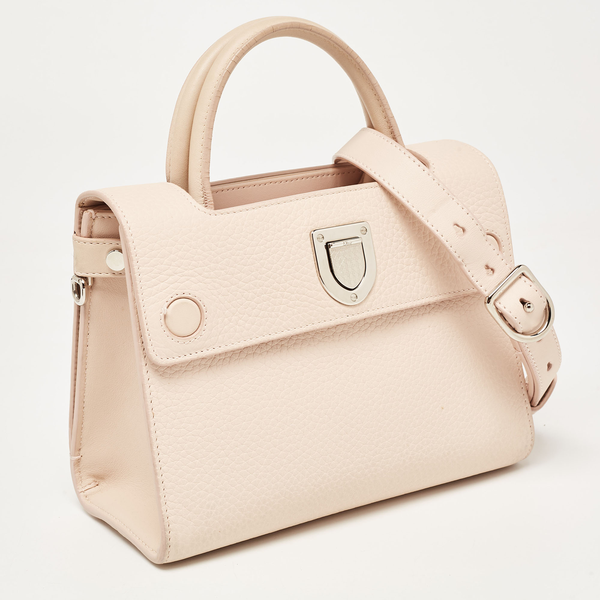 Dior Pink Leather Mini Diorever Top Handle Bag