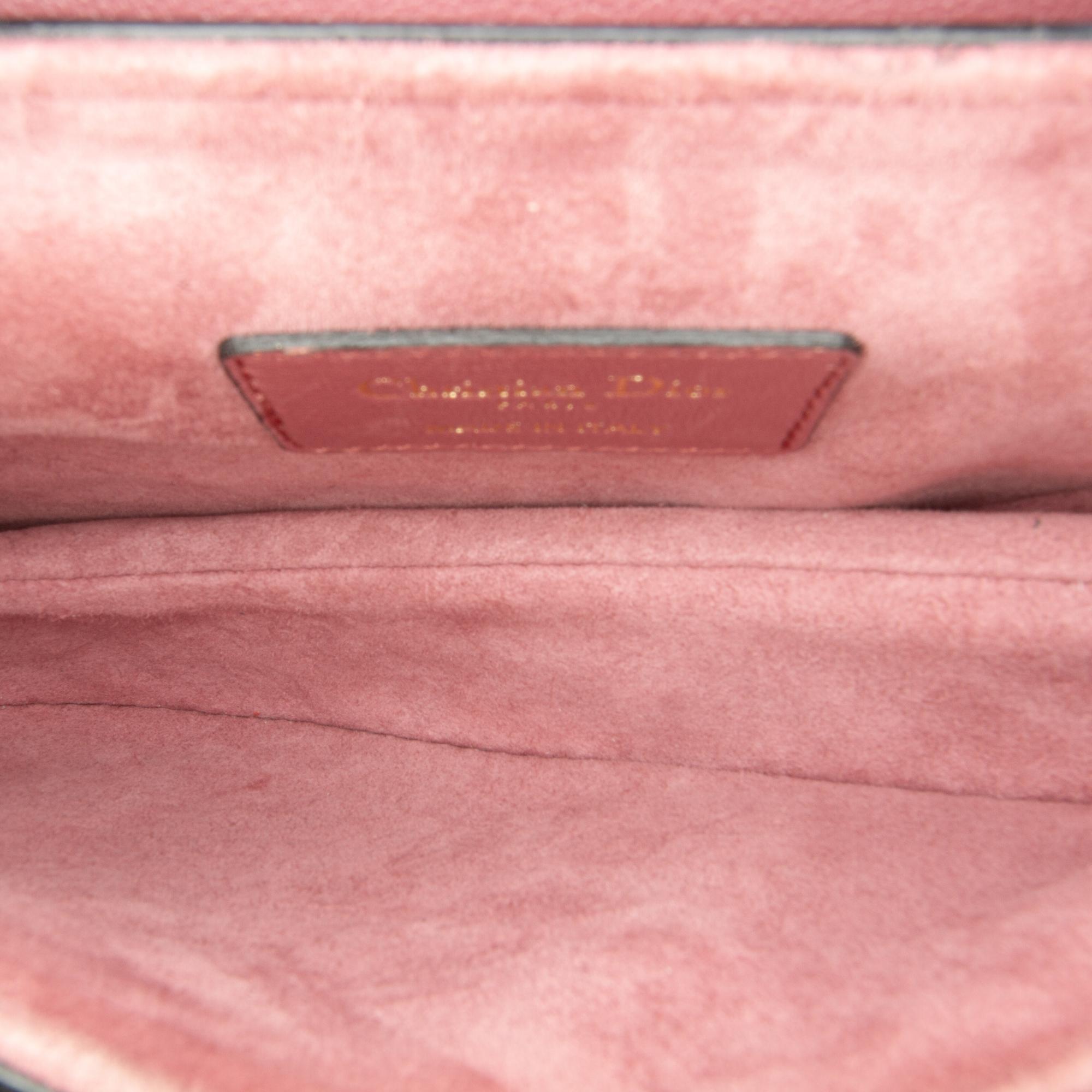 Dior Pink Mini Leather Saddle Bag