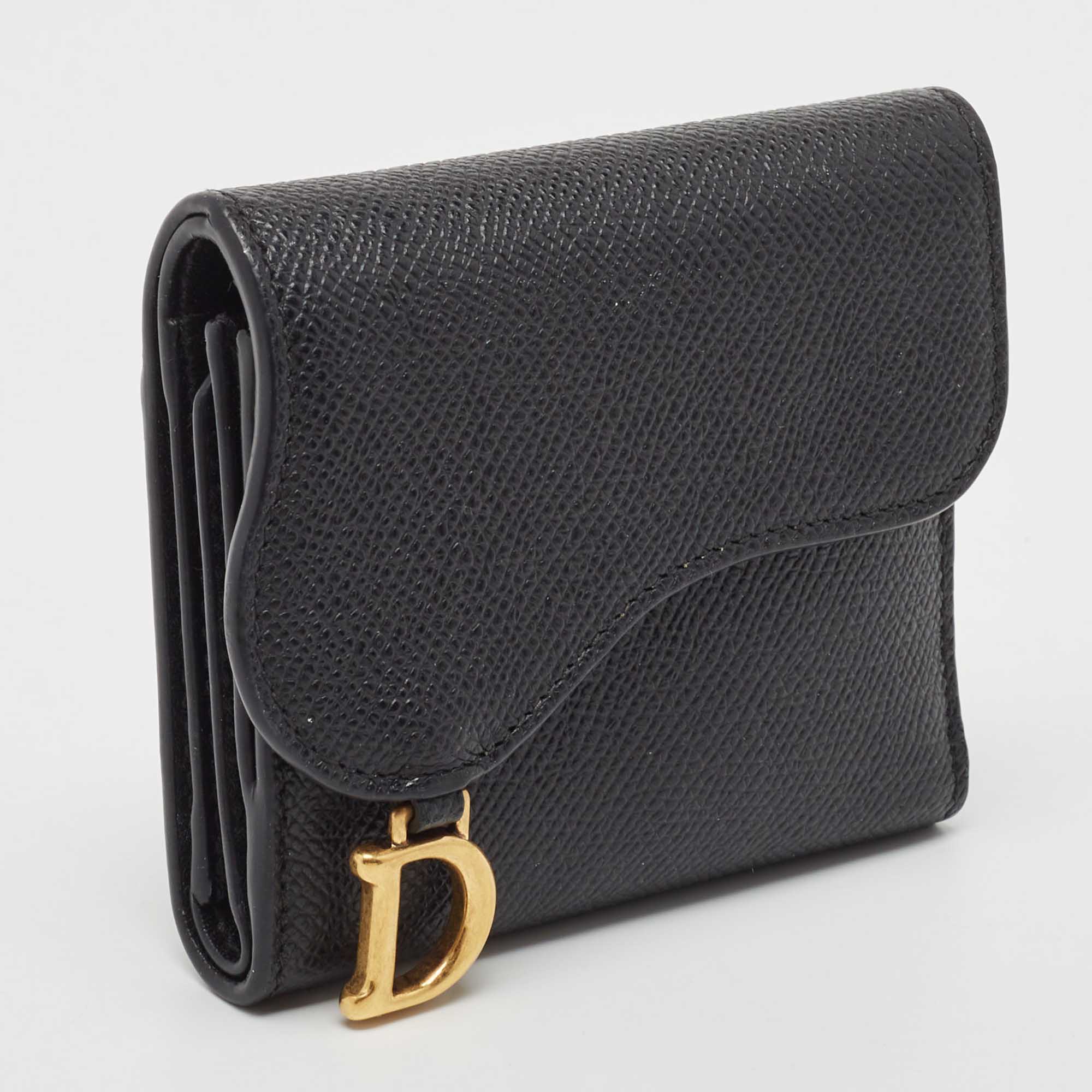 Dior Black Leather Saddle Card Holder
