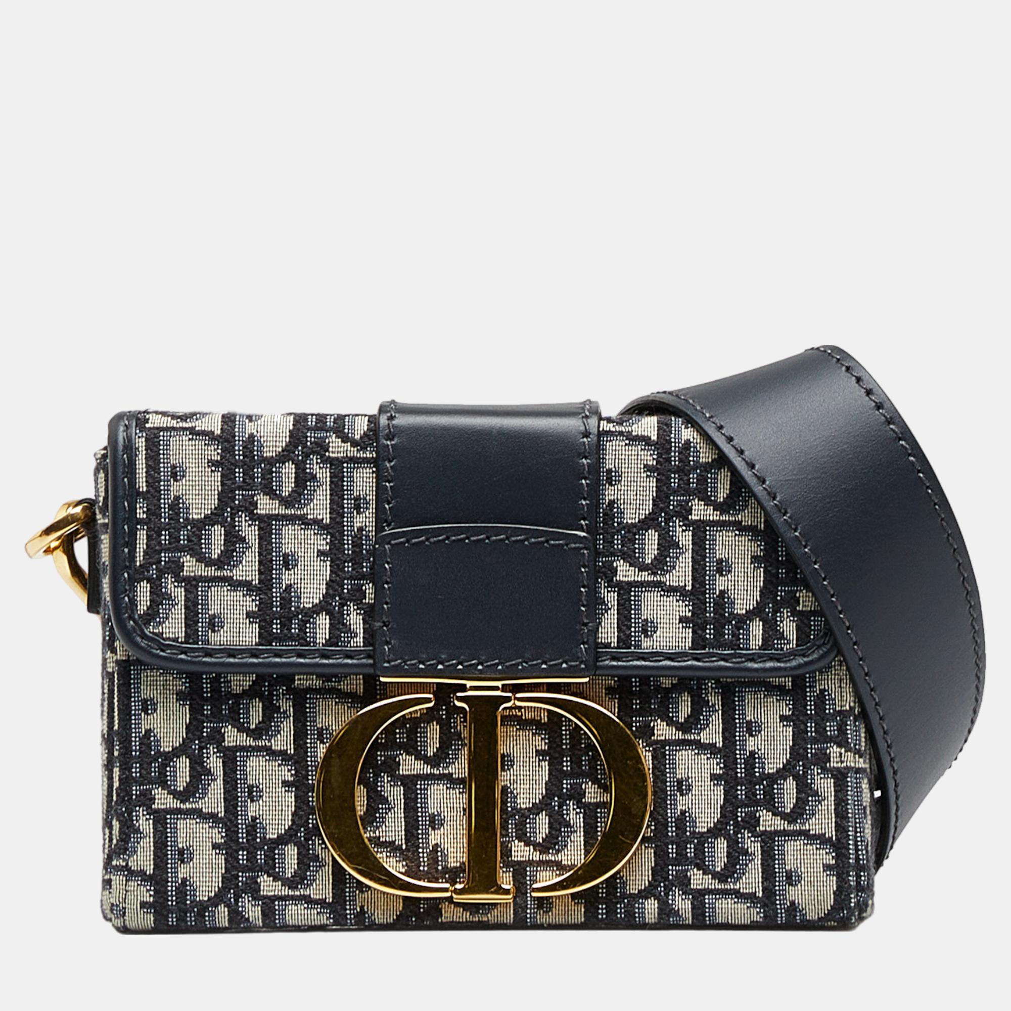 Dior Blue Oblique 30 Montaigne Box Bag