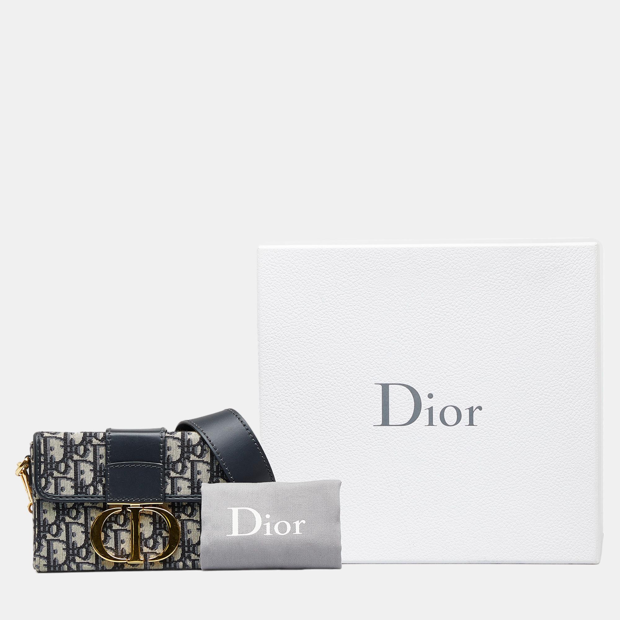 Dior Blue Oblique 30 Montaigne Box Bag