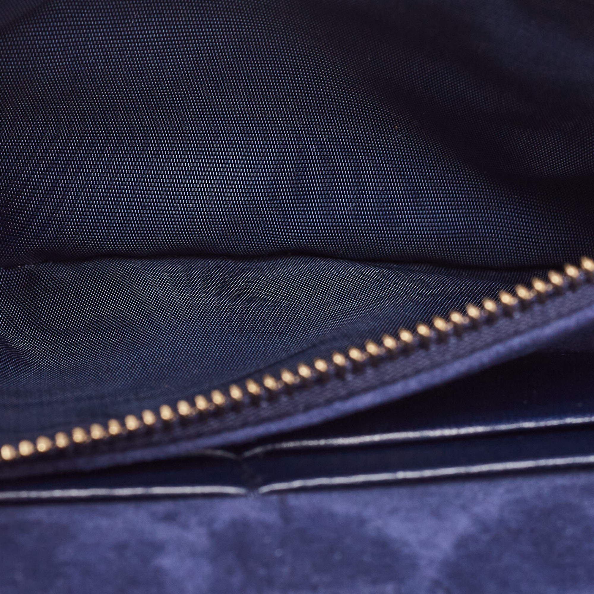 Dior Indigo Blue Cannage Leather Daddi Chain Pouch