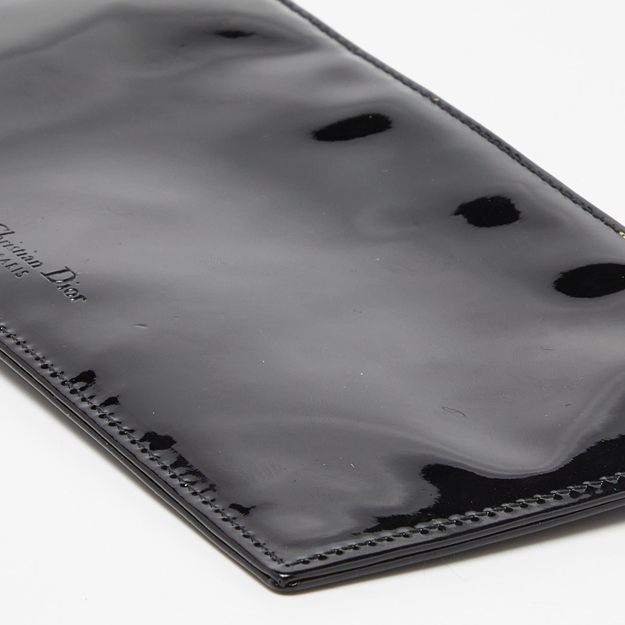 Dior Black Patent Leather Zip Pouch