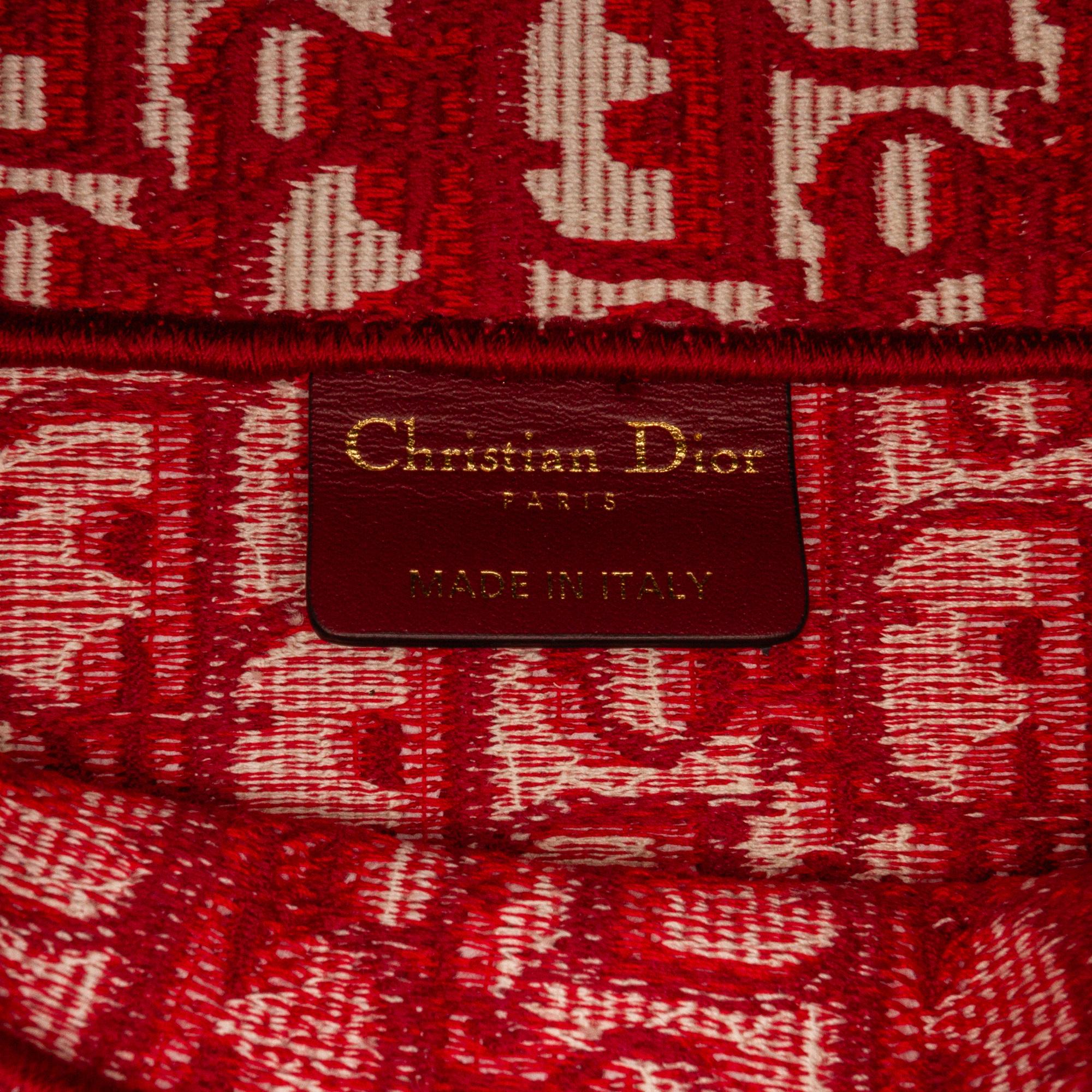 Dior Red Small Oblique Book Tote