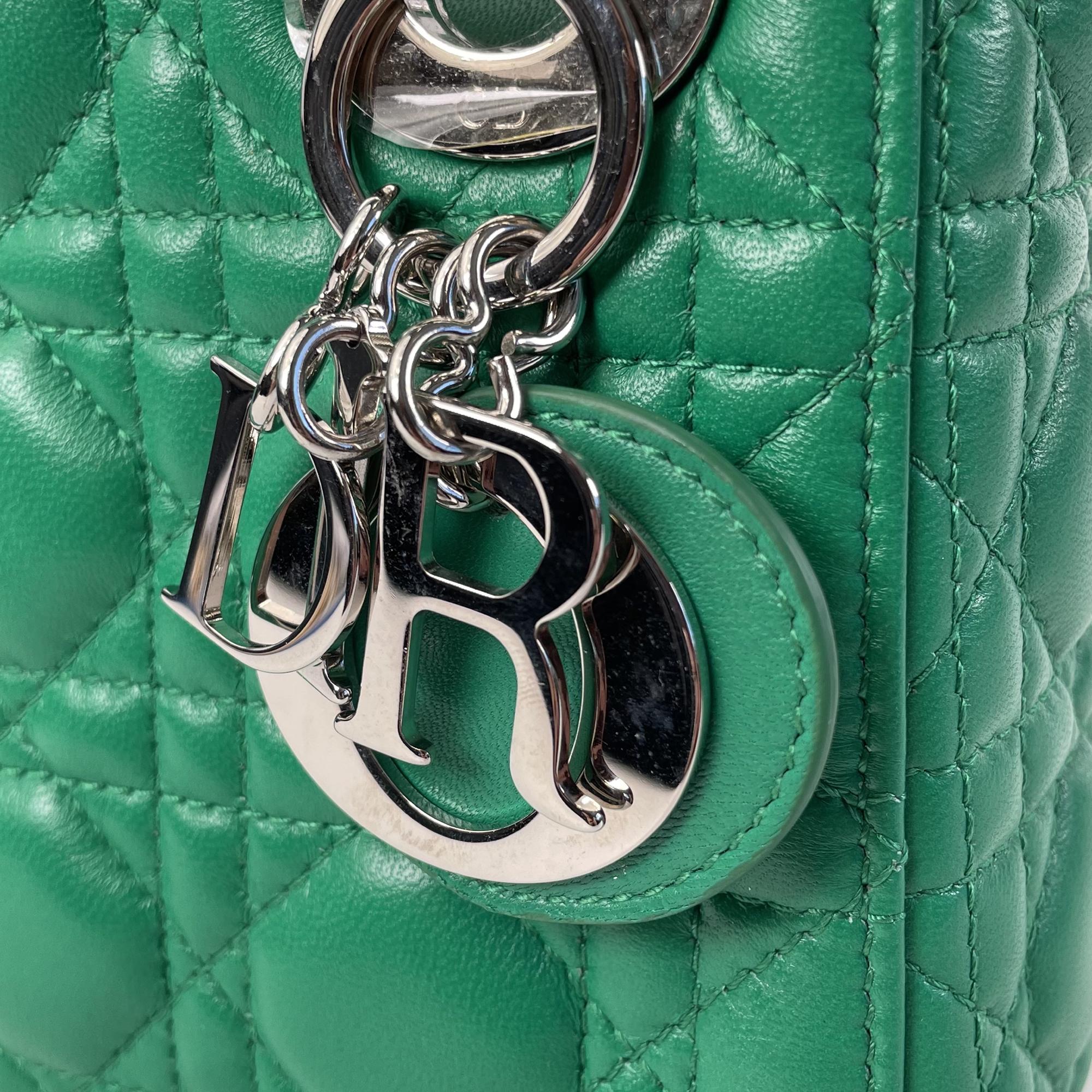 Dior Green Mini Lambskin Cannage Lady Dior