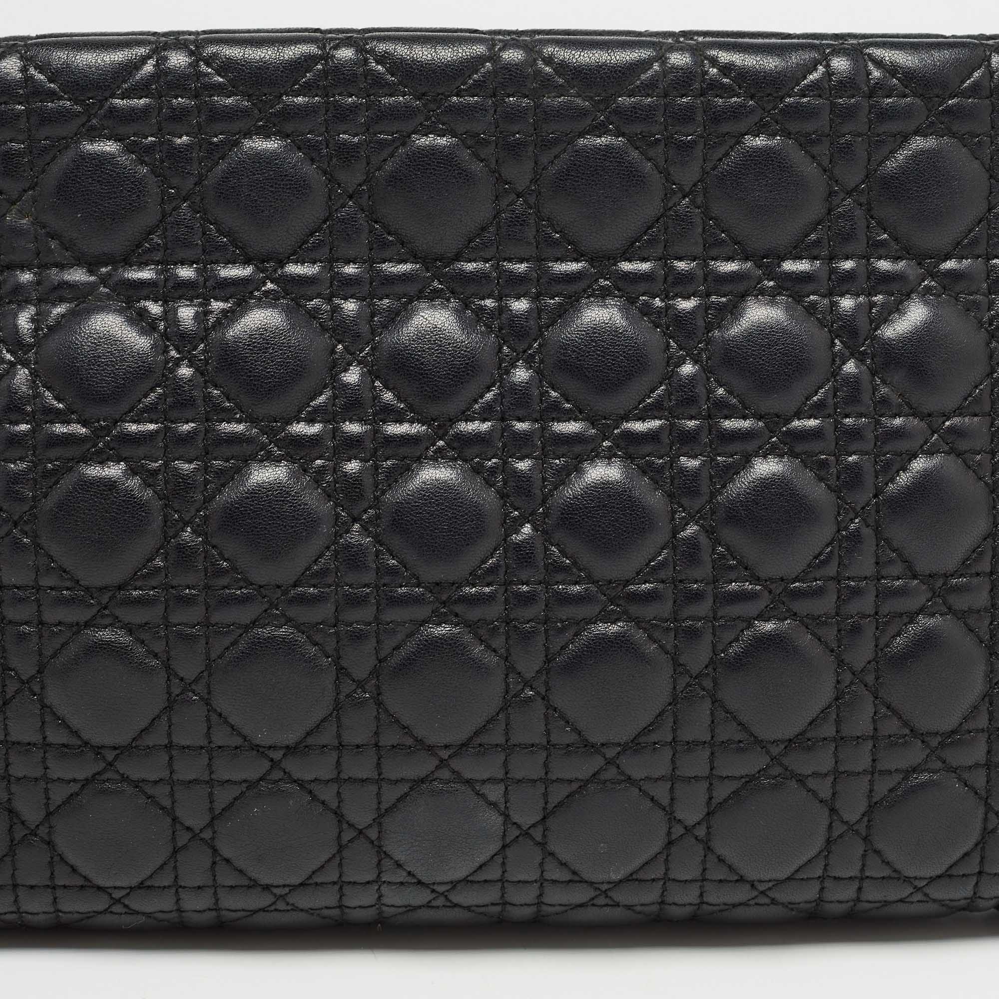 Dior Black Cannage Leather Panarea Clutch