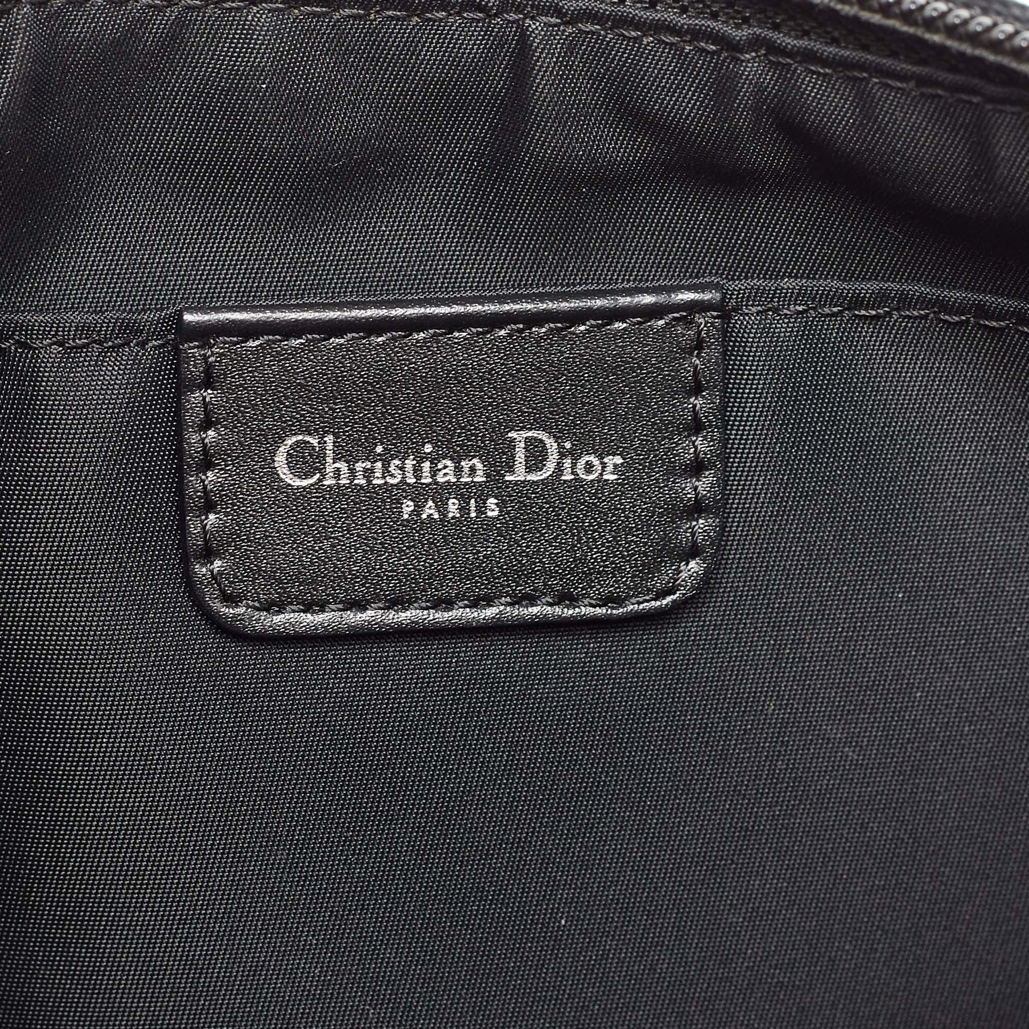 Dior Blue Diorissimo Canvas And Leather Shoulder Bag