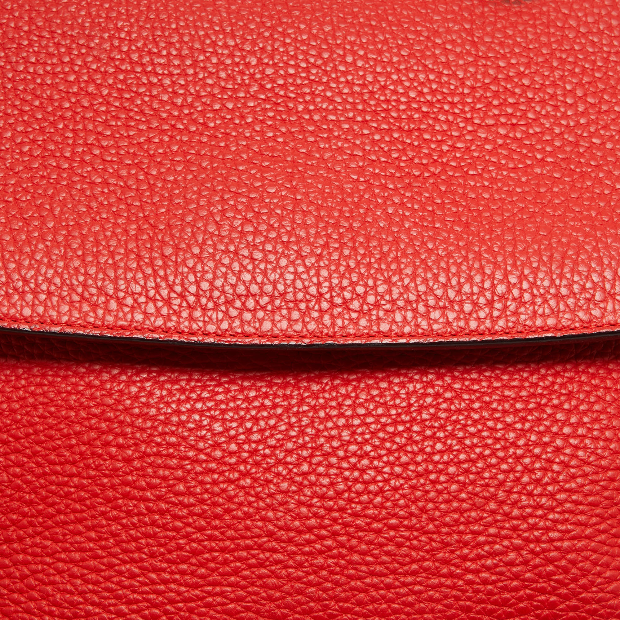 Dior Red Leather Small Be Dior Flap Top Handle Bag