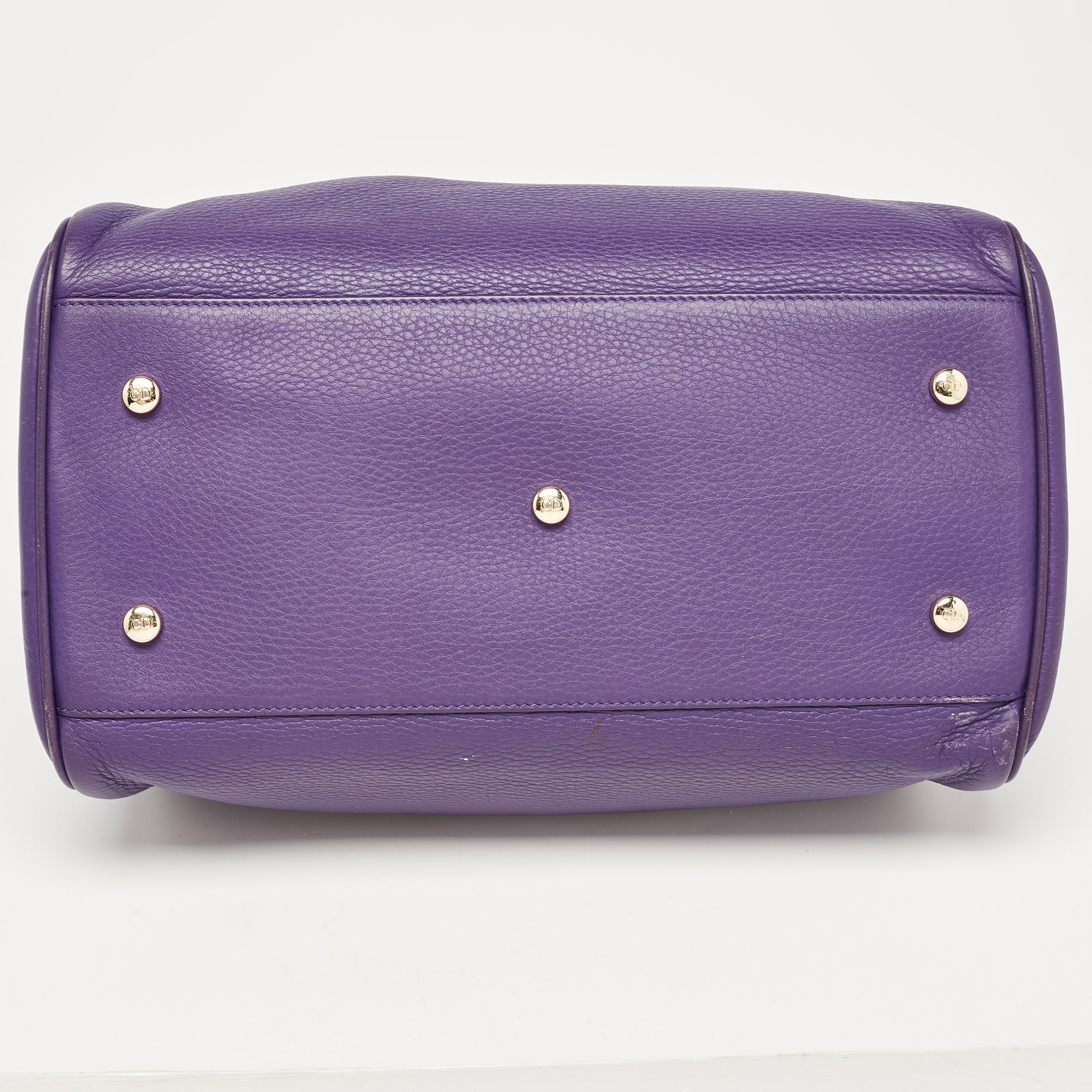 Dior Purple Leather Diorissimo Bowler Bag