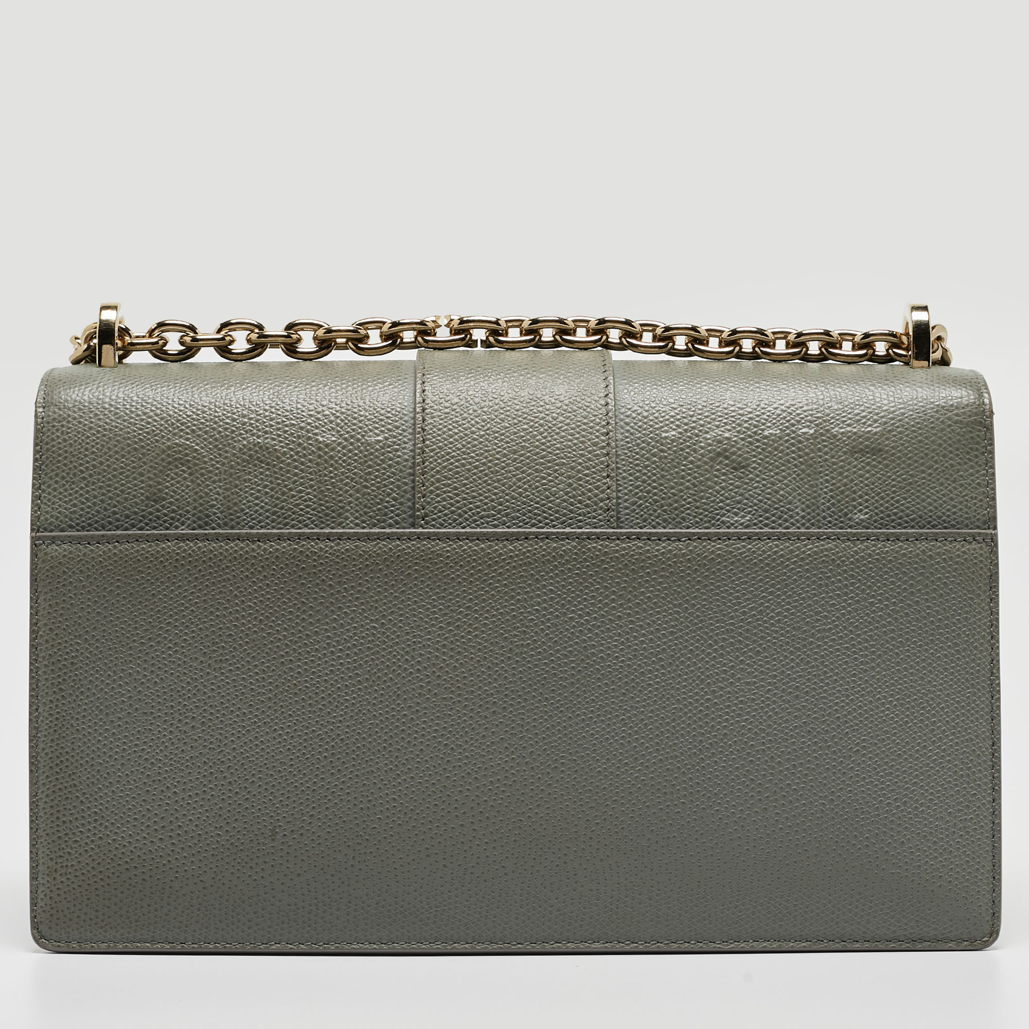 Dior Grey Leather 30 Montaigne Flap Bag
