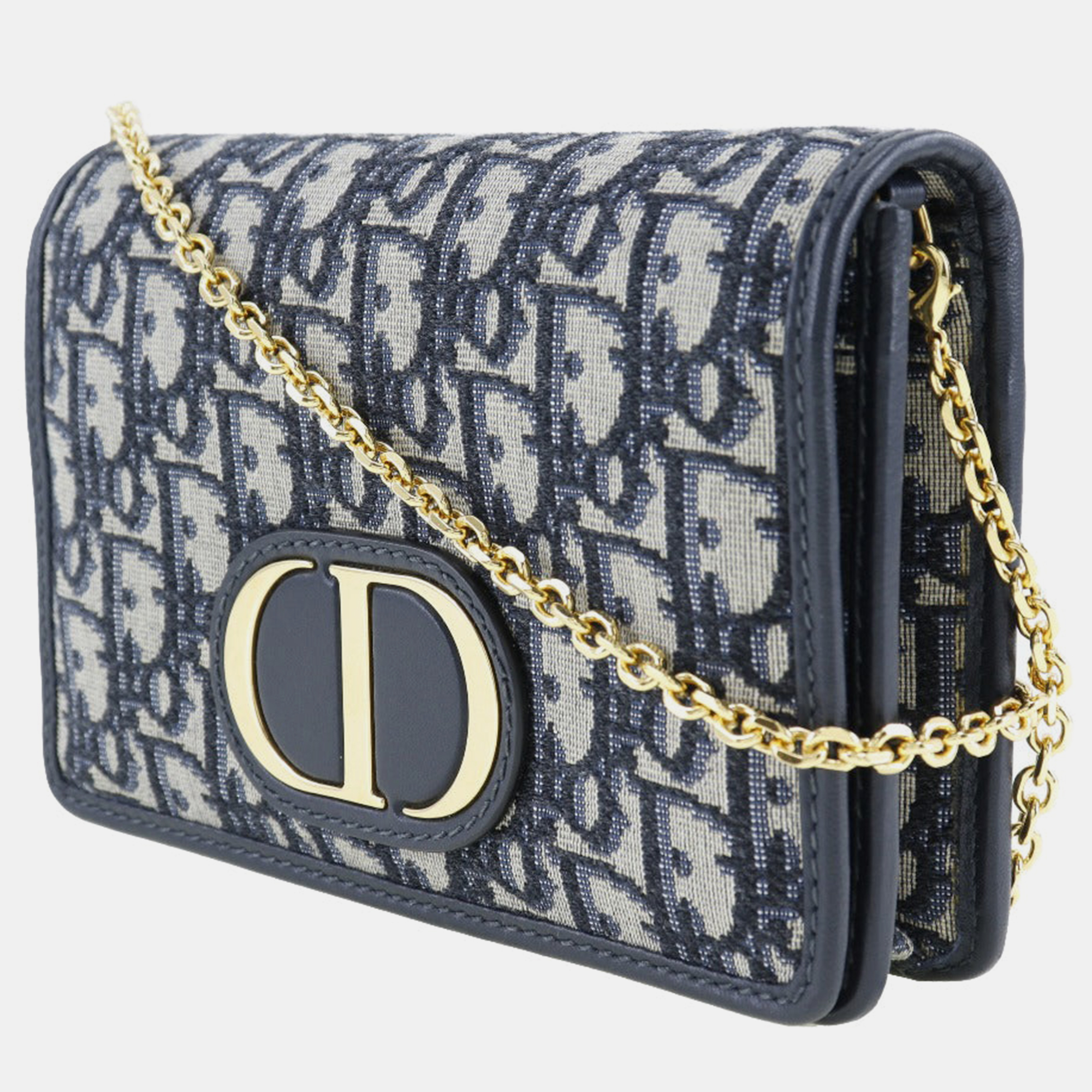 Dior Navy Canvas 30 Montaigne Shoulder Bag