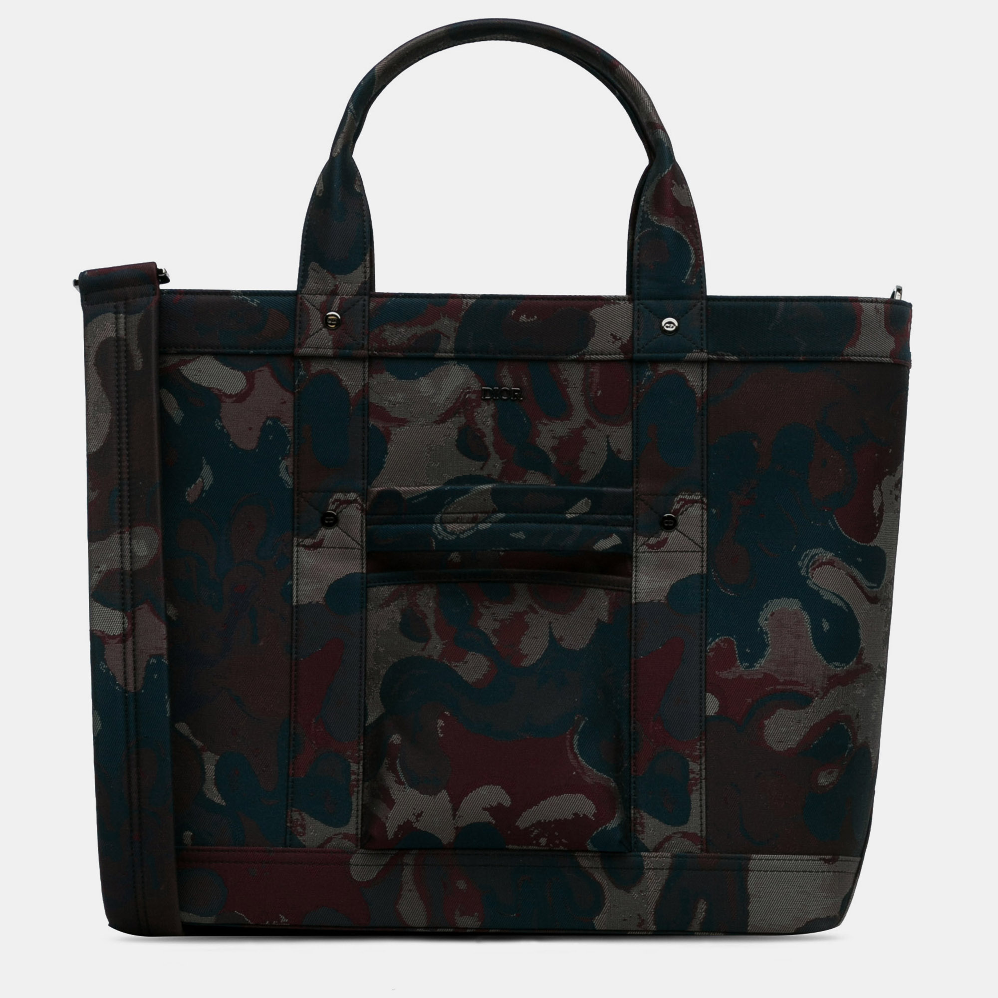 Dior x peter doig brown/blue camouflage satchel