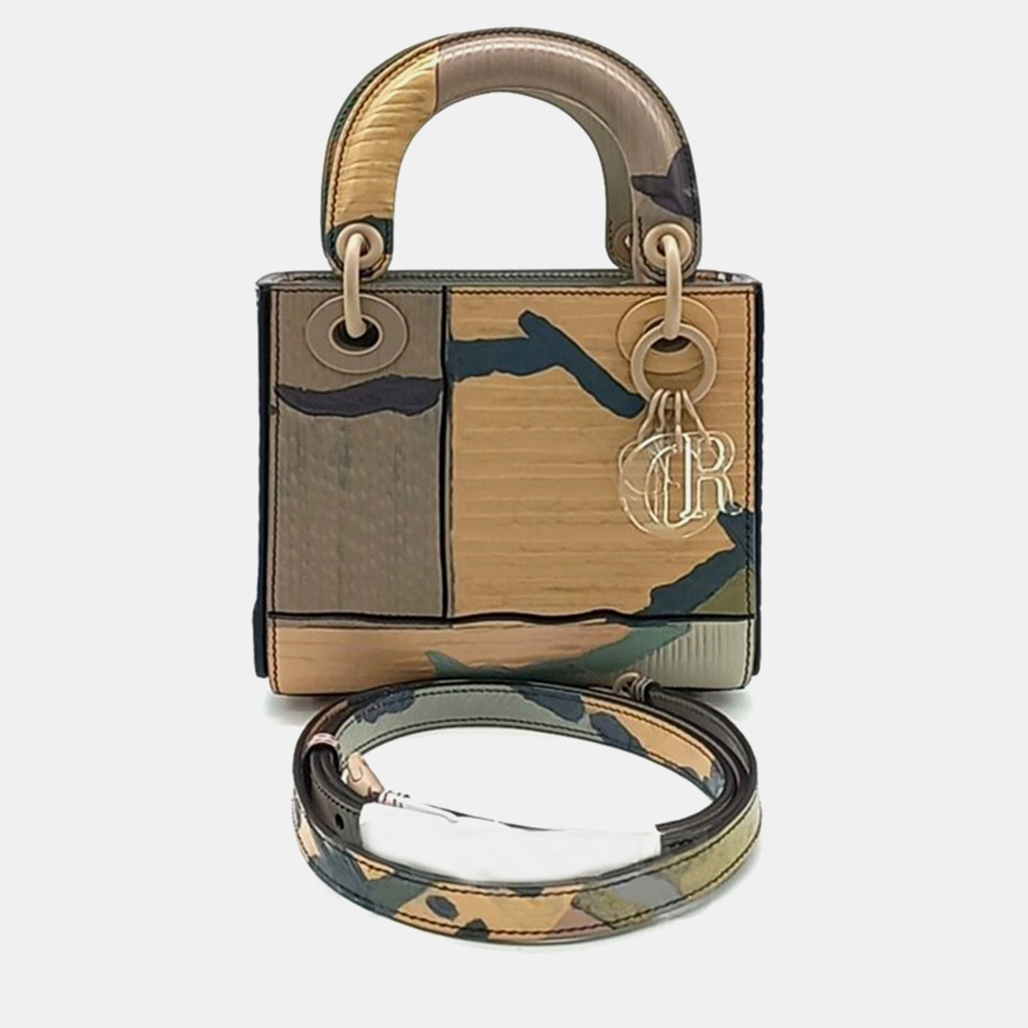 Dior Mulicolor Leather Mini Lady Dior Tote Bag