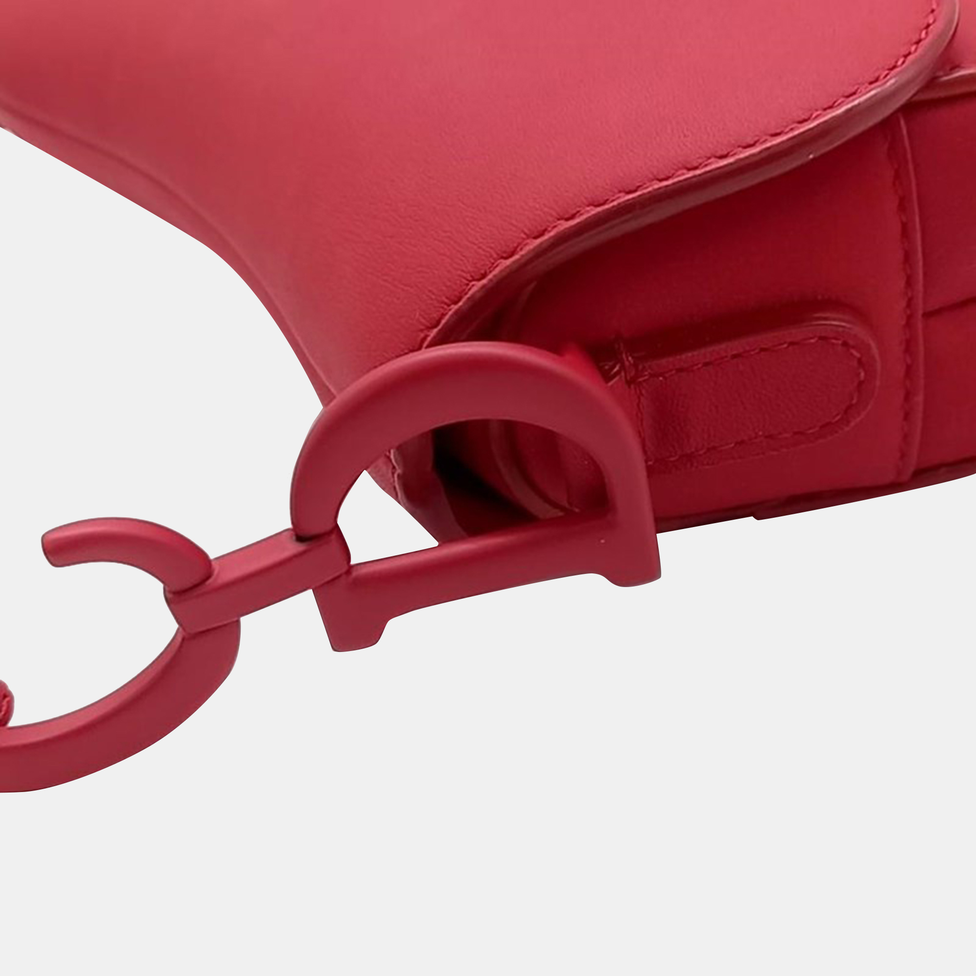 Dior Red Leather Ultra-Matte Mini Saddle Bag