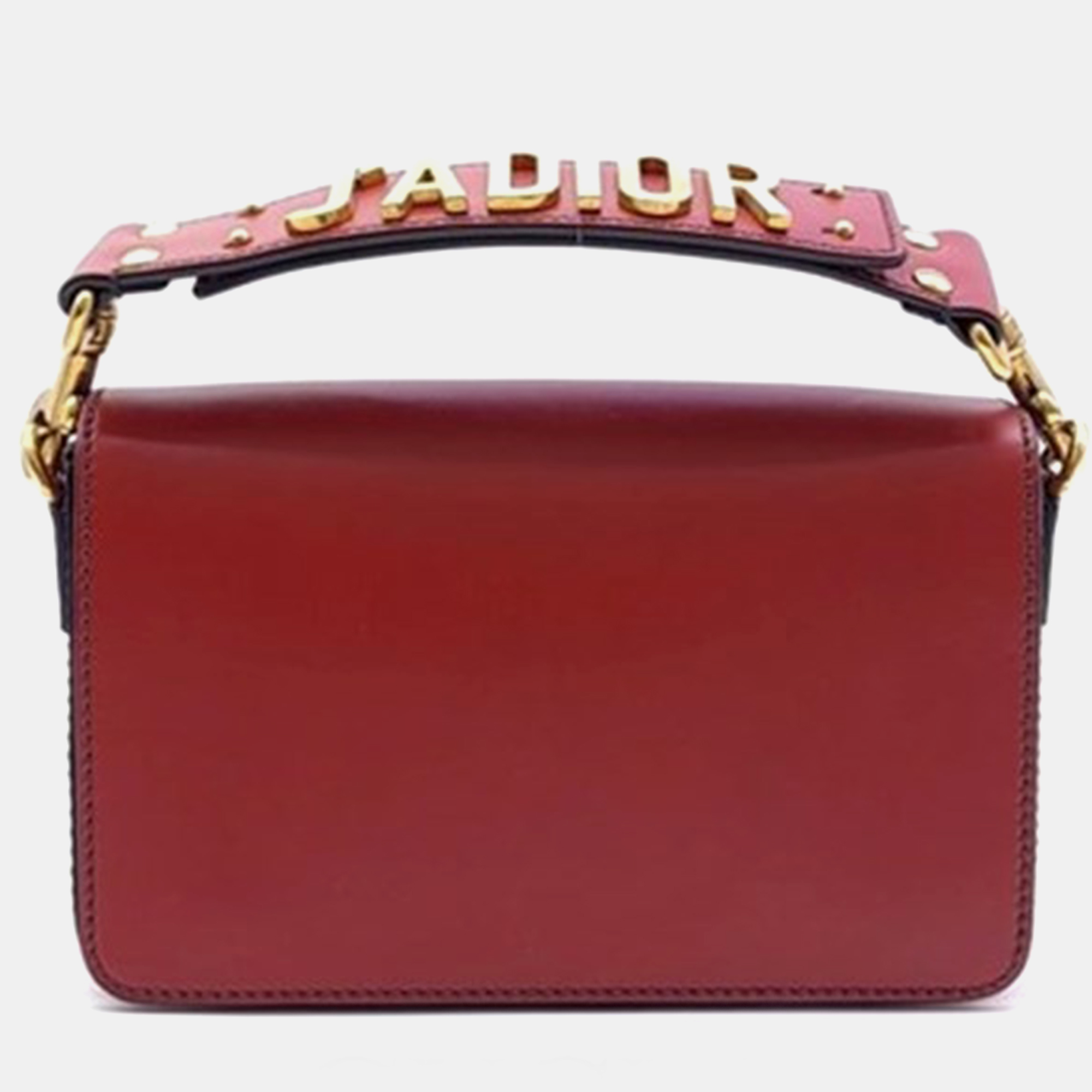 Dior red leather j'adior shoulder bag