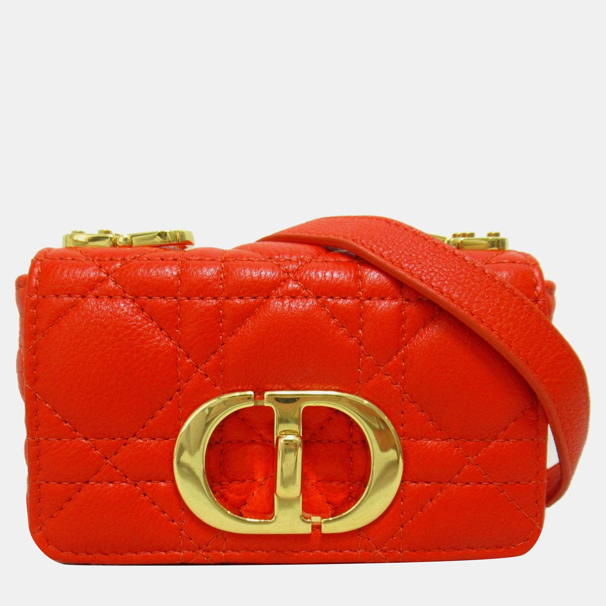 Dior red leather mini caro shoulder bags